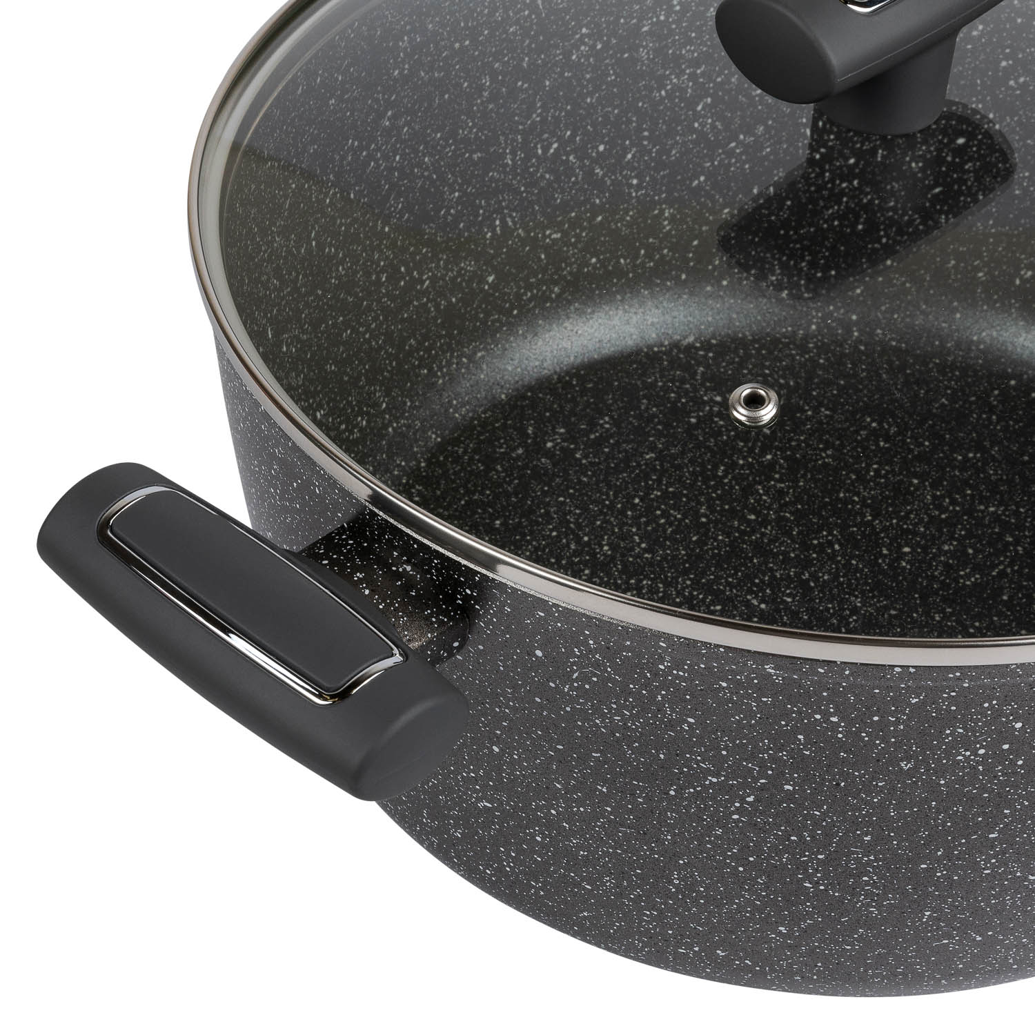 Кастрюля с крышкой DOMEO «Серый мрамор» 4,2 л