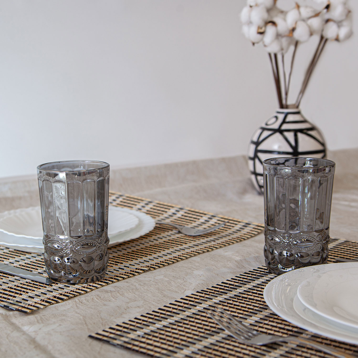 Набор стаканов DOMEO «Серпентина Черный» 6 шт. 350 мл