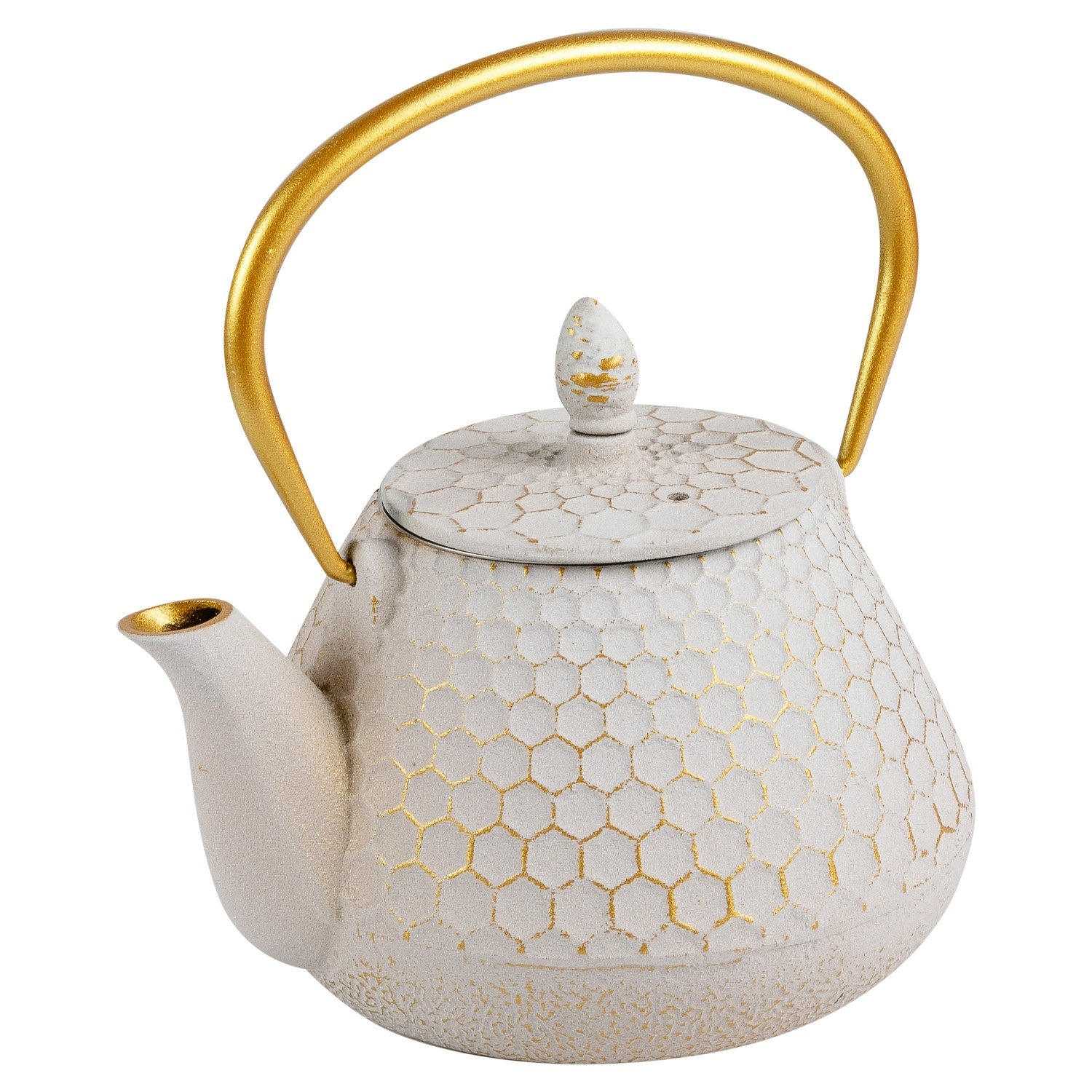 Чайник заварочный DOMEO 1 л из чугуна белого цвета