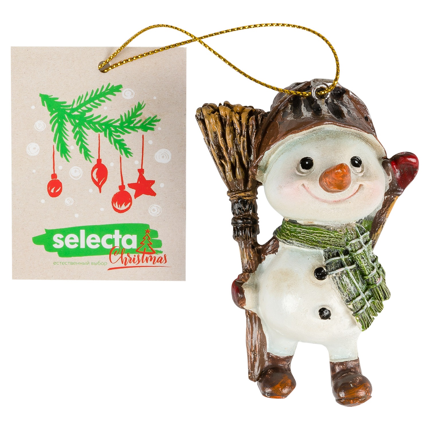 Украшение елочное Selecta Christmas «Снеговик» 5,5x4,5x8 см в ассортименте