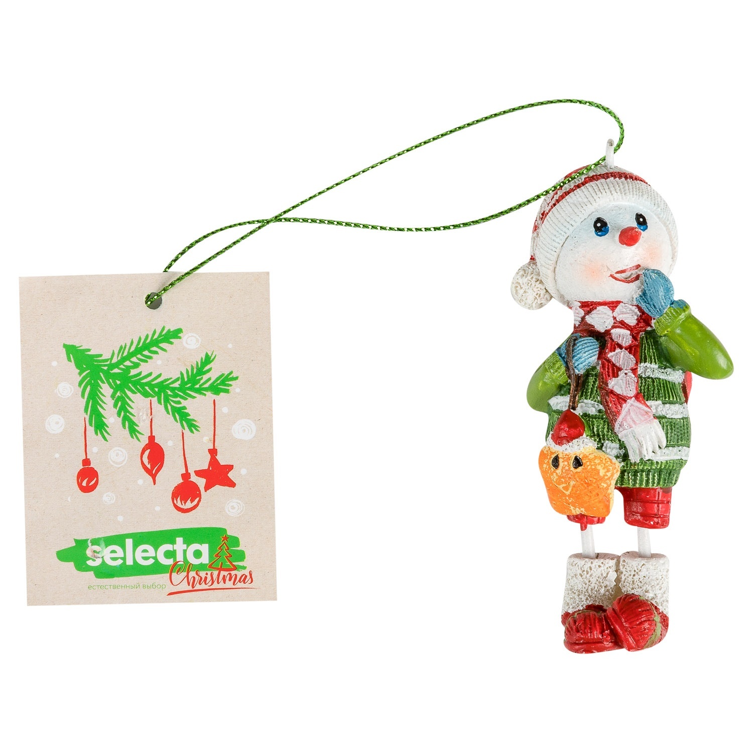 Украшение елочное Selecta Christmas «Снеговик» 3,5x3x9 см в ассортименте