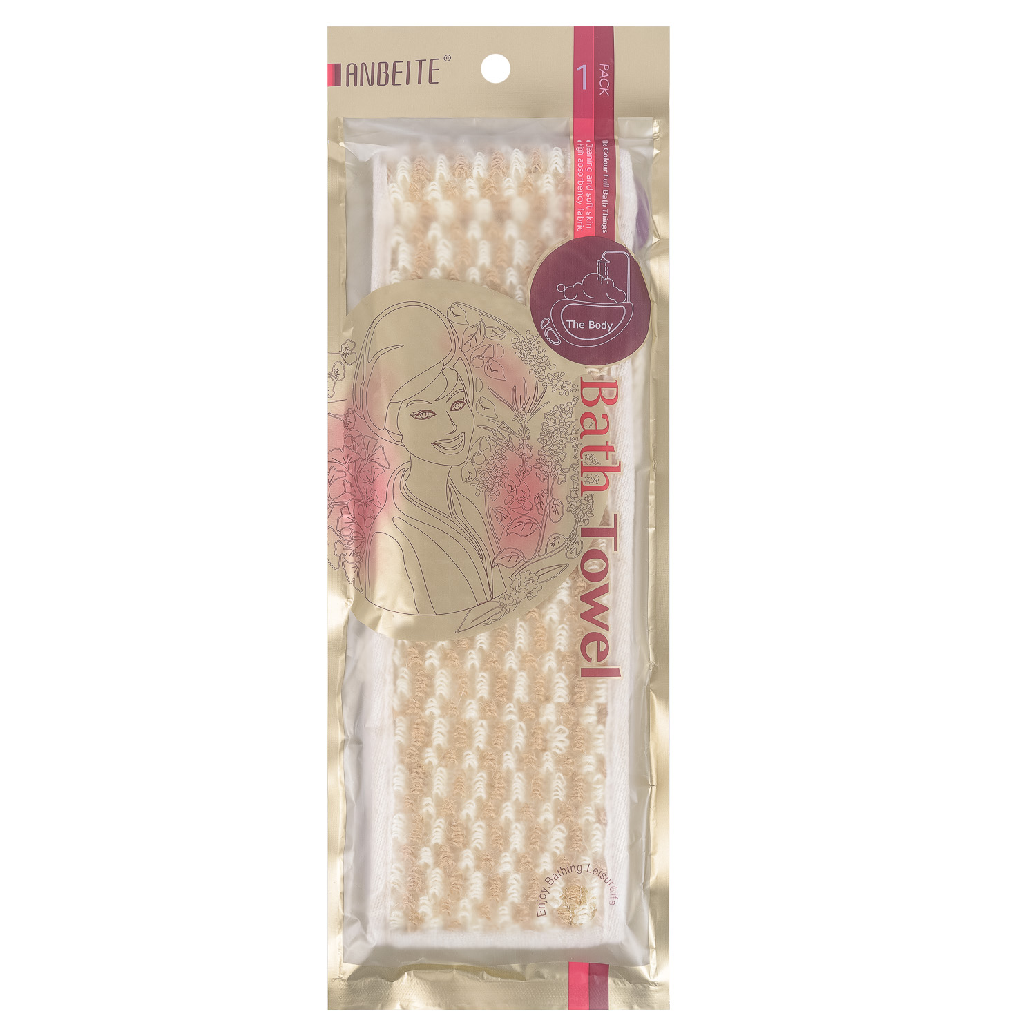 Мочалка из пеньки Anbeite 10x60 см