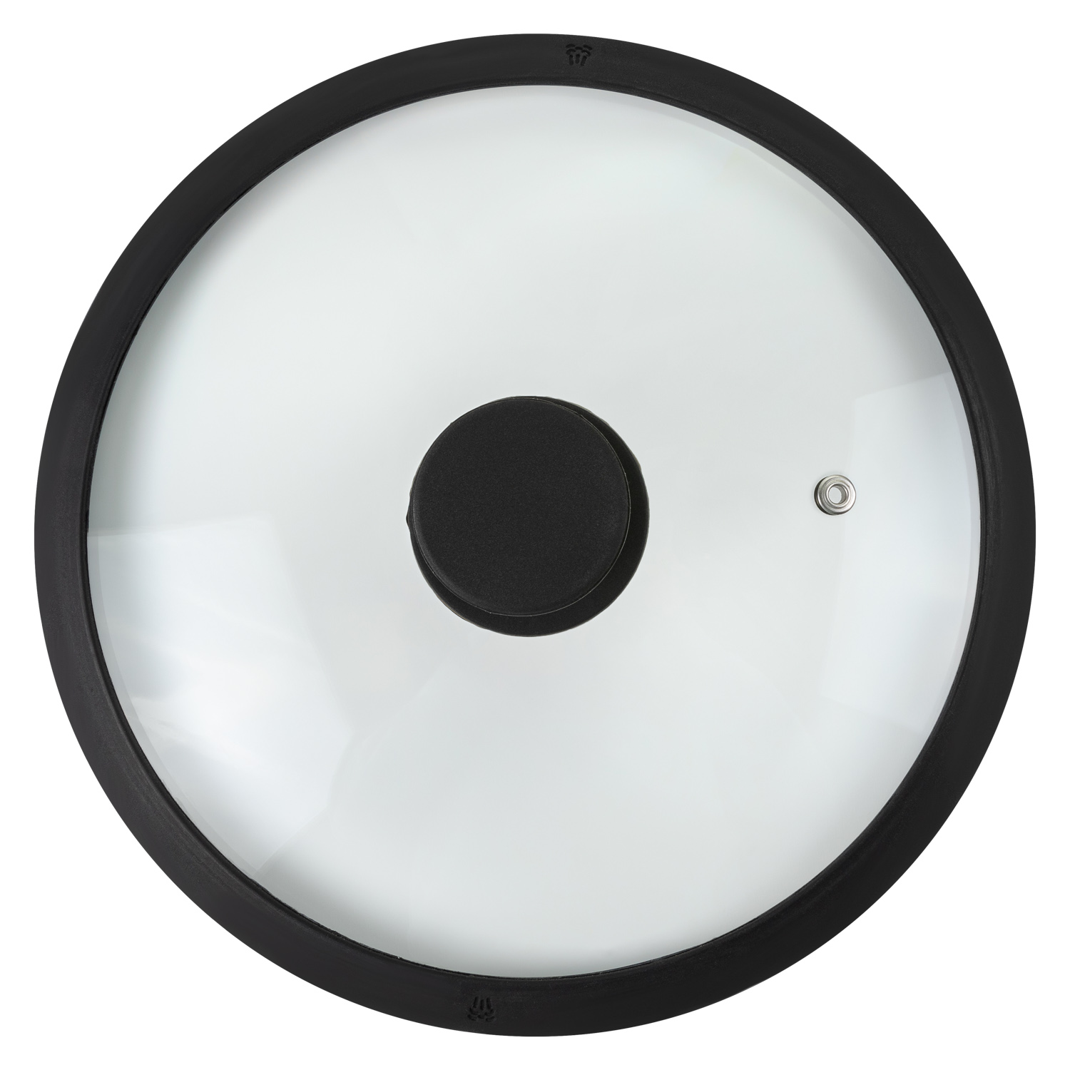 Крышка стеклянная DOMEO 24 см с силиконовым ободом черного цвета