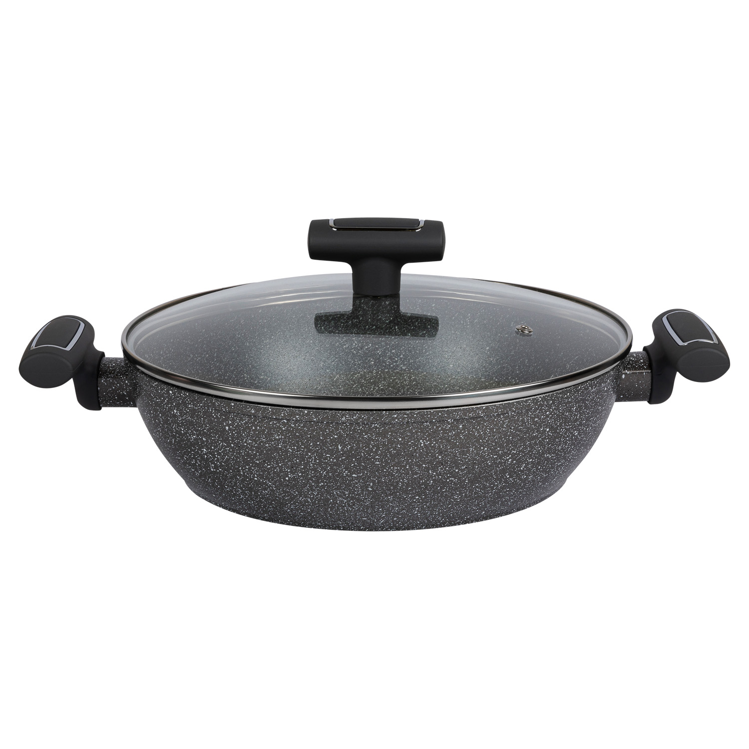 Жаровня с крышкой DOMEO «Серый мрамор» 3,8 л