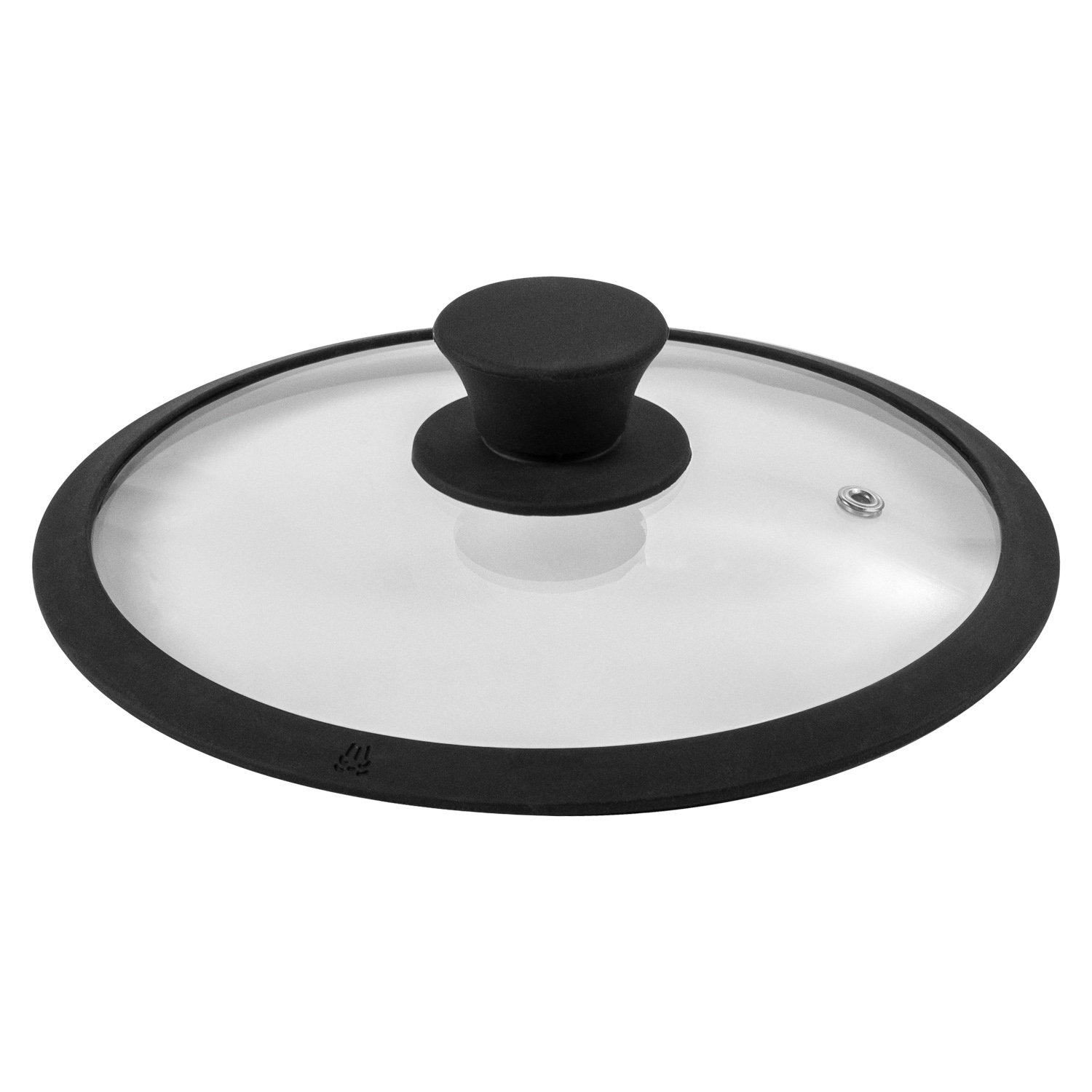 Крышка стеклянная DOMEO «Агат» 20 см с силиконовым ободом черного цвета