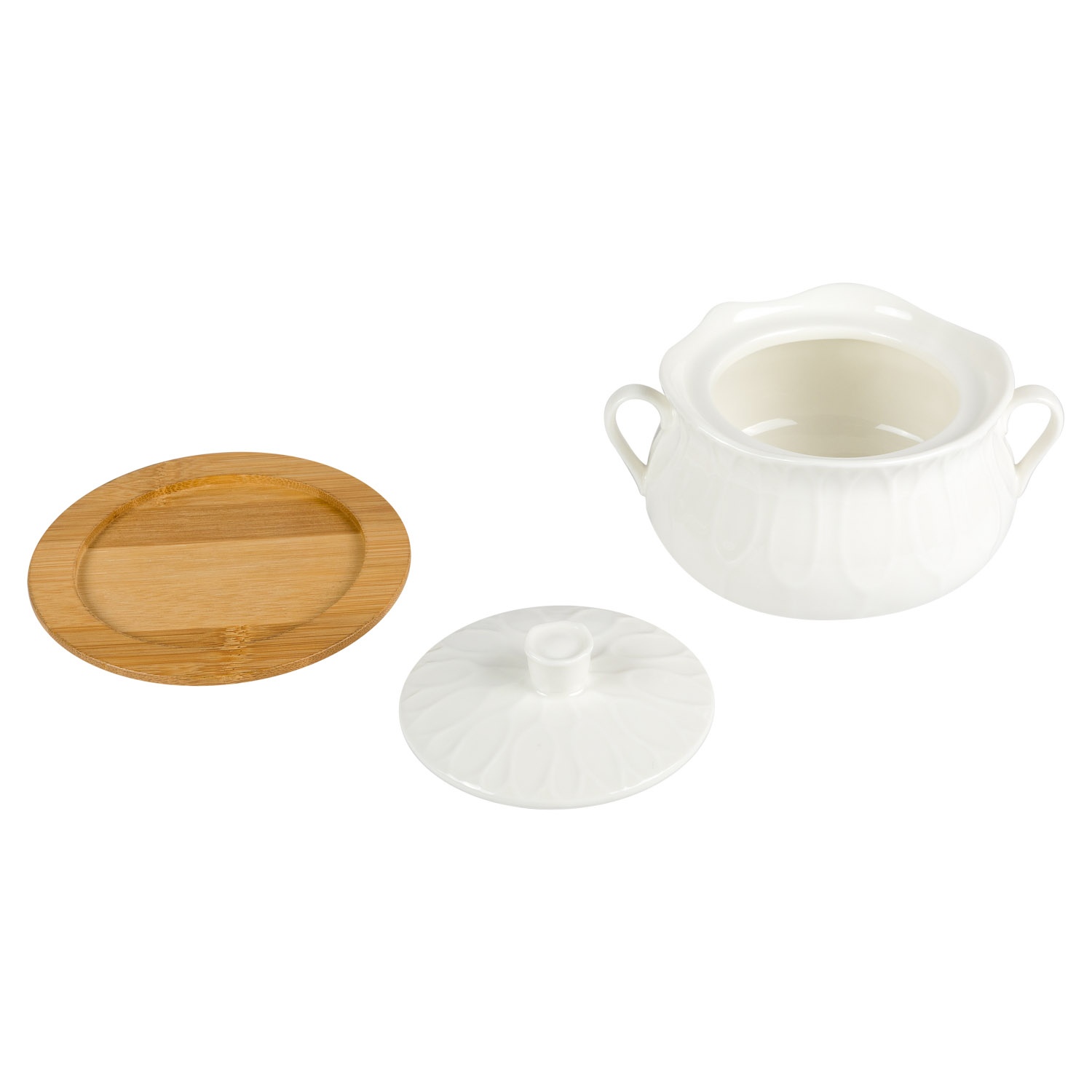 Сахарница DOMEO Linden 15x11,5x6,8 см на бамбуковой подставке