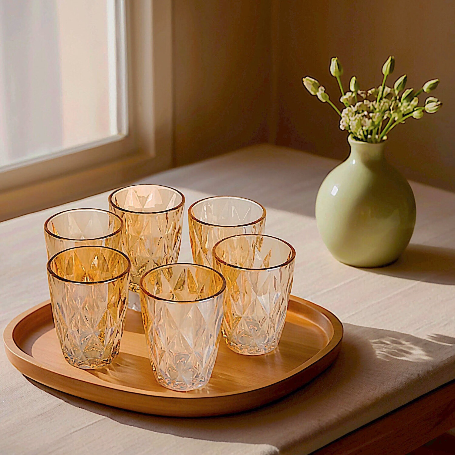 Набор стаканов DOMEO «Ромбо Золотой» 6 шт. 240 мл