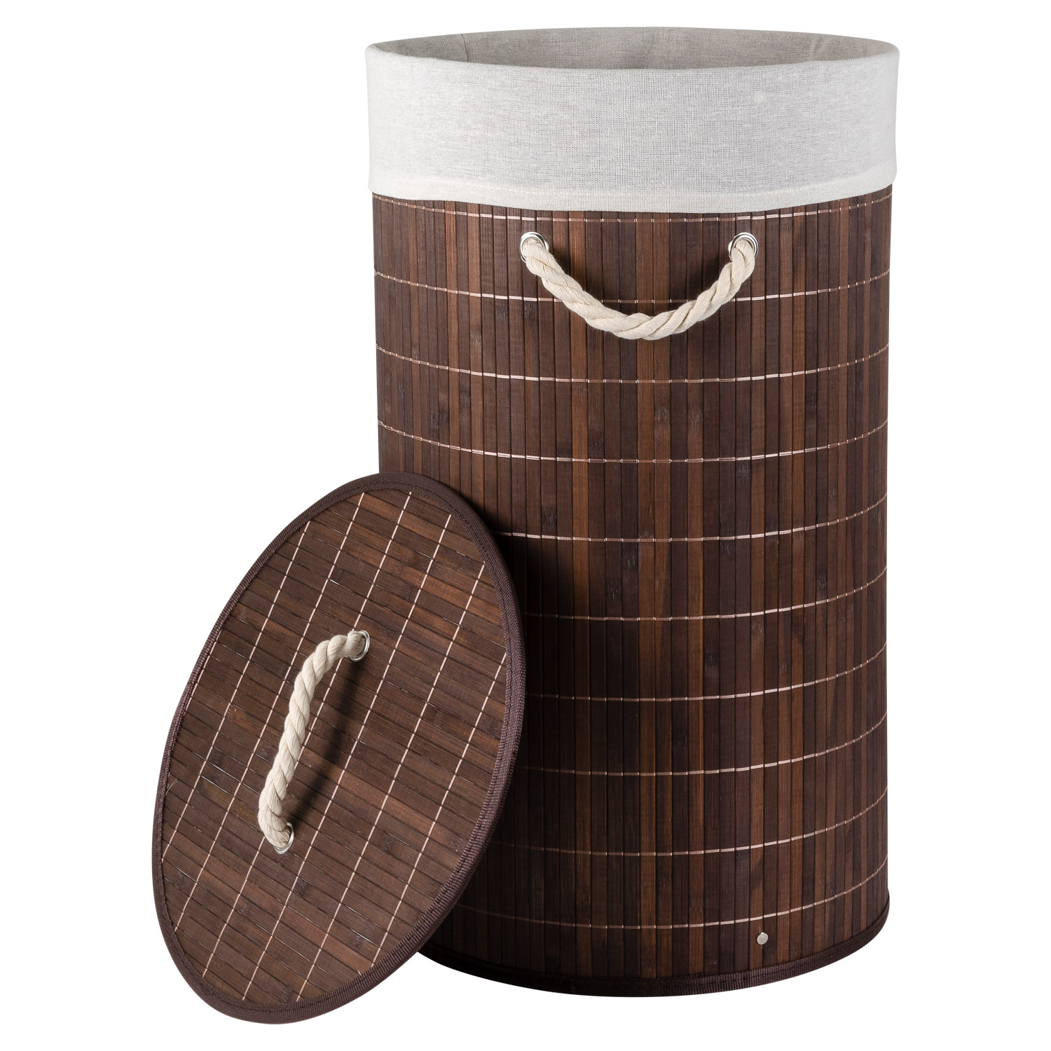 Корзина для белья Selecta 35x35x60 см из бамбука коричневого цвета