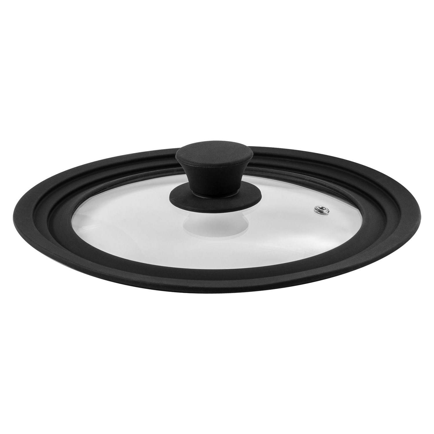 Крышка универсальная DOMEO Fenix 20-24 см с силиконовым с ободом черного цвета