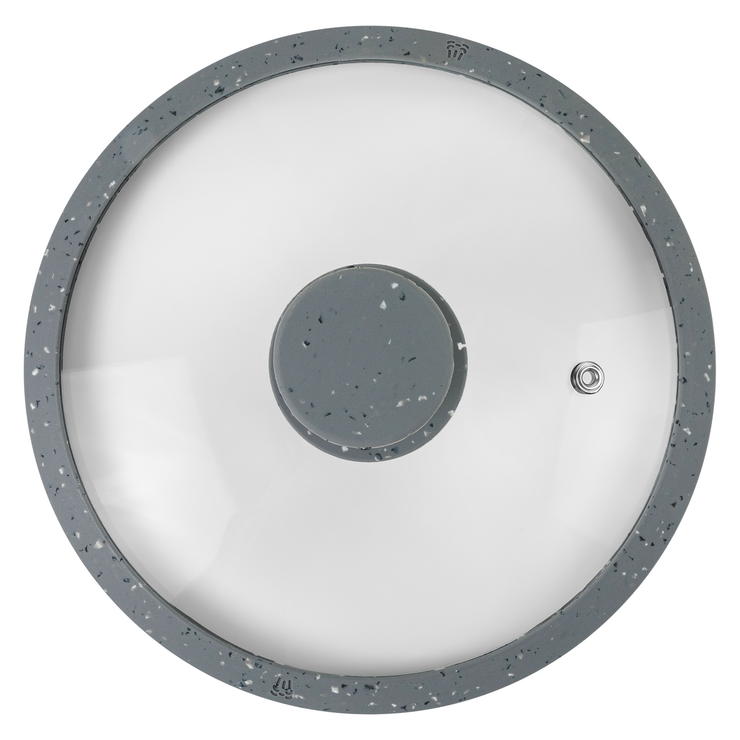 Крышка стеклянная DOMEO «Морион» 20 см с силиконовым ободом серого цвета