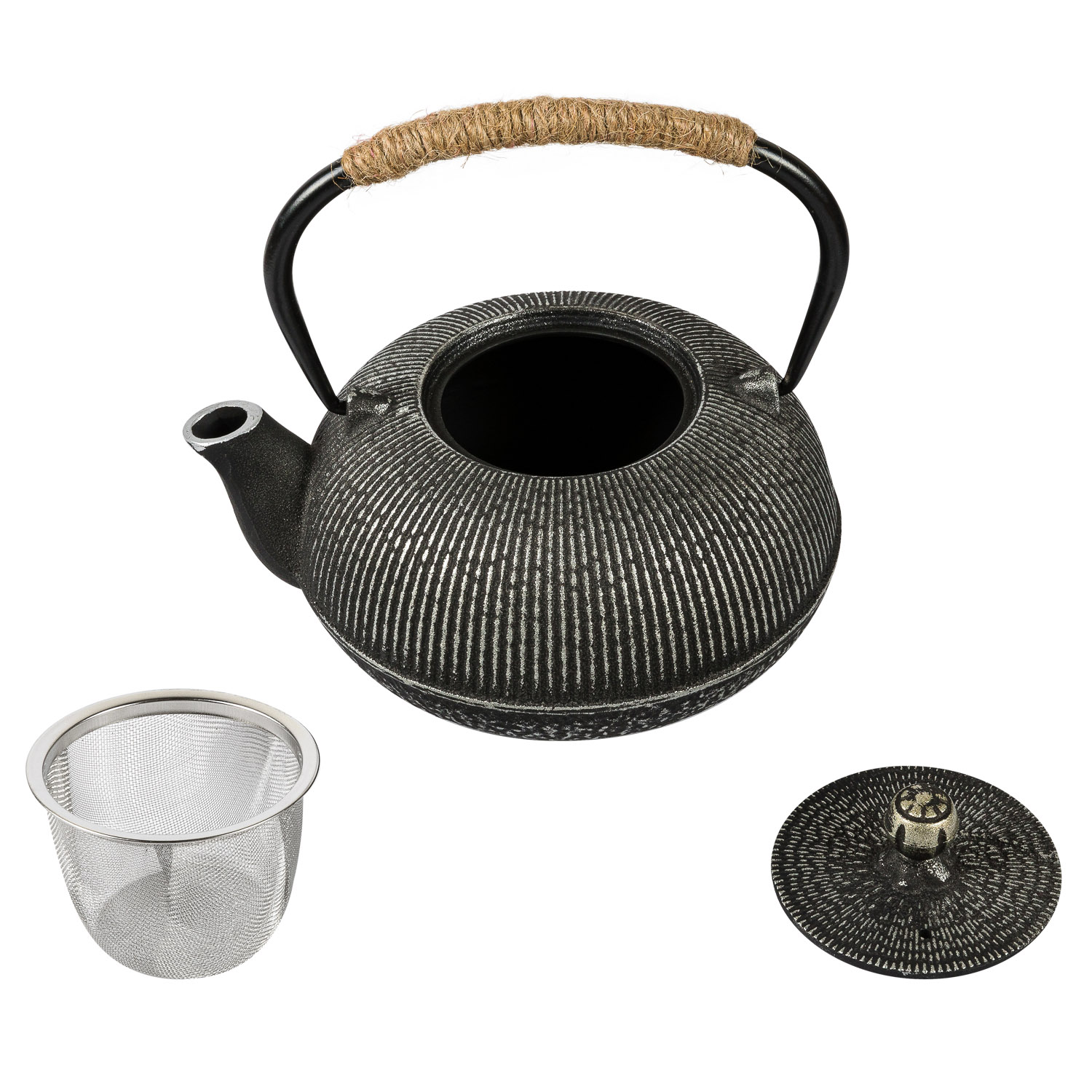 Чайник заварочный DOMEO 900 мл из чугуна черного цвета