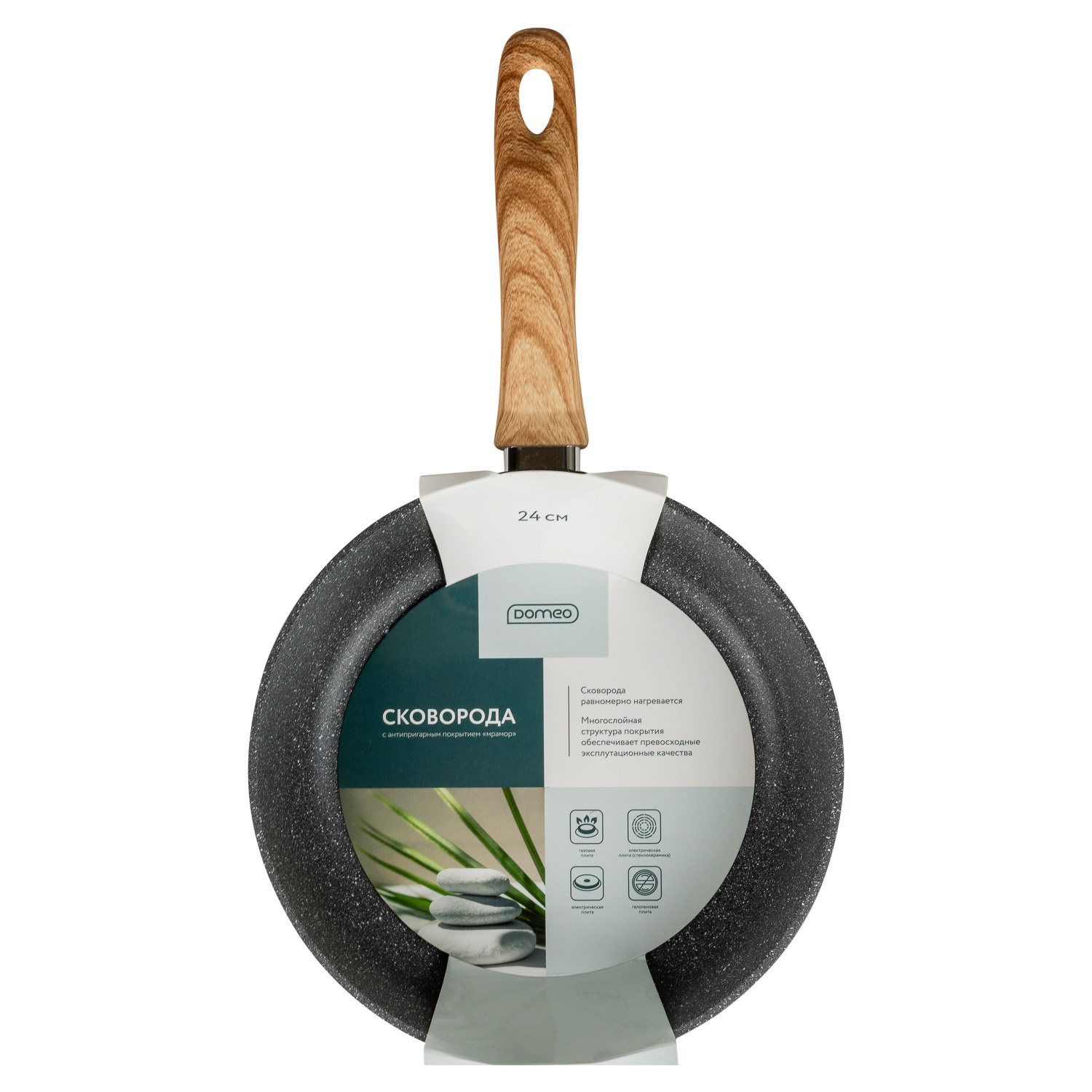 Сковорода глубокая DOMEO Silver 24 см