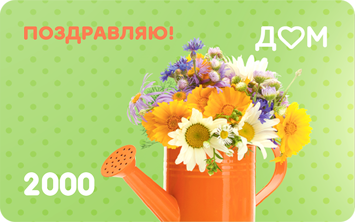Подарочная карта «Поздравляю!» на 2000 рублей