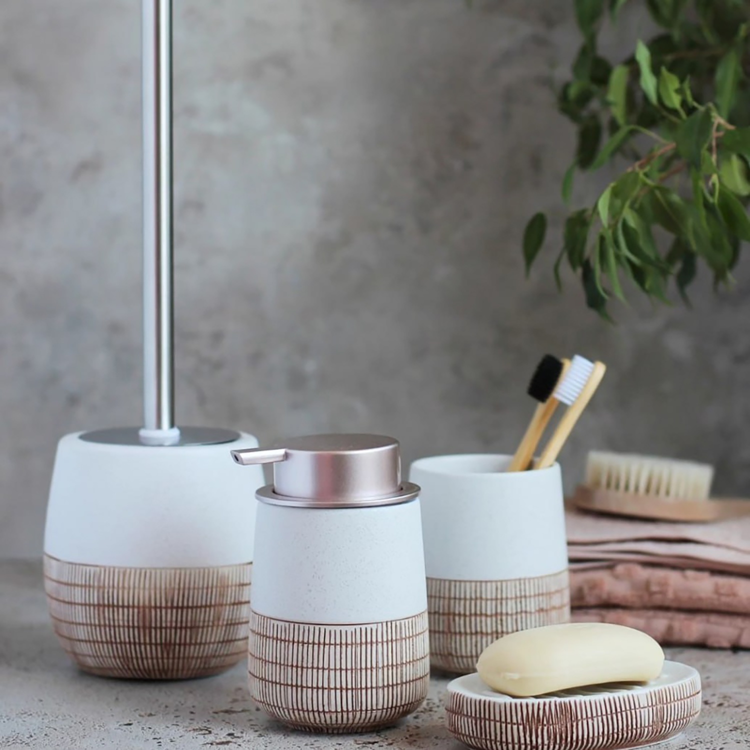 Ершик для туалета Selecta белого цвета