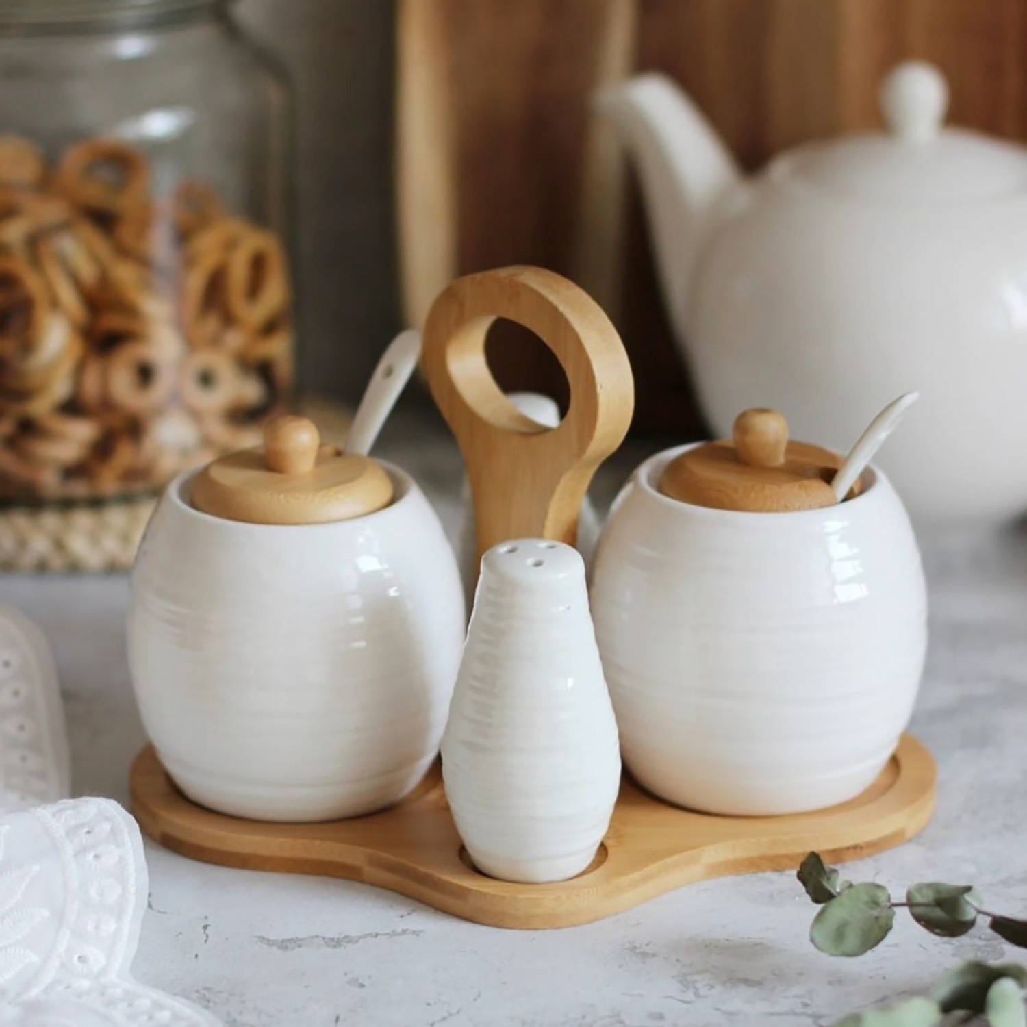Набор для специй и сахарница Nouvelle Home Naturel