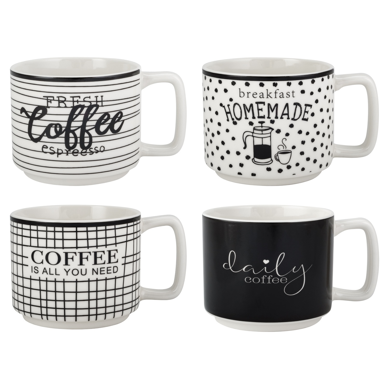 Набор кружек на подставке DOMEO  4шт.  330мл