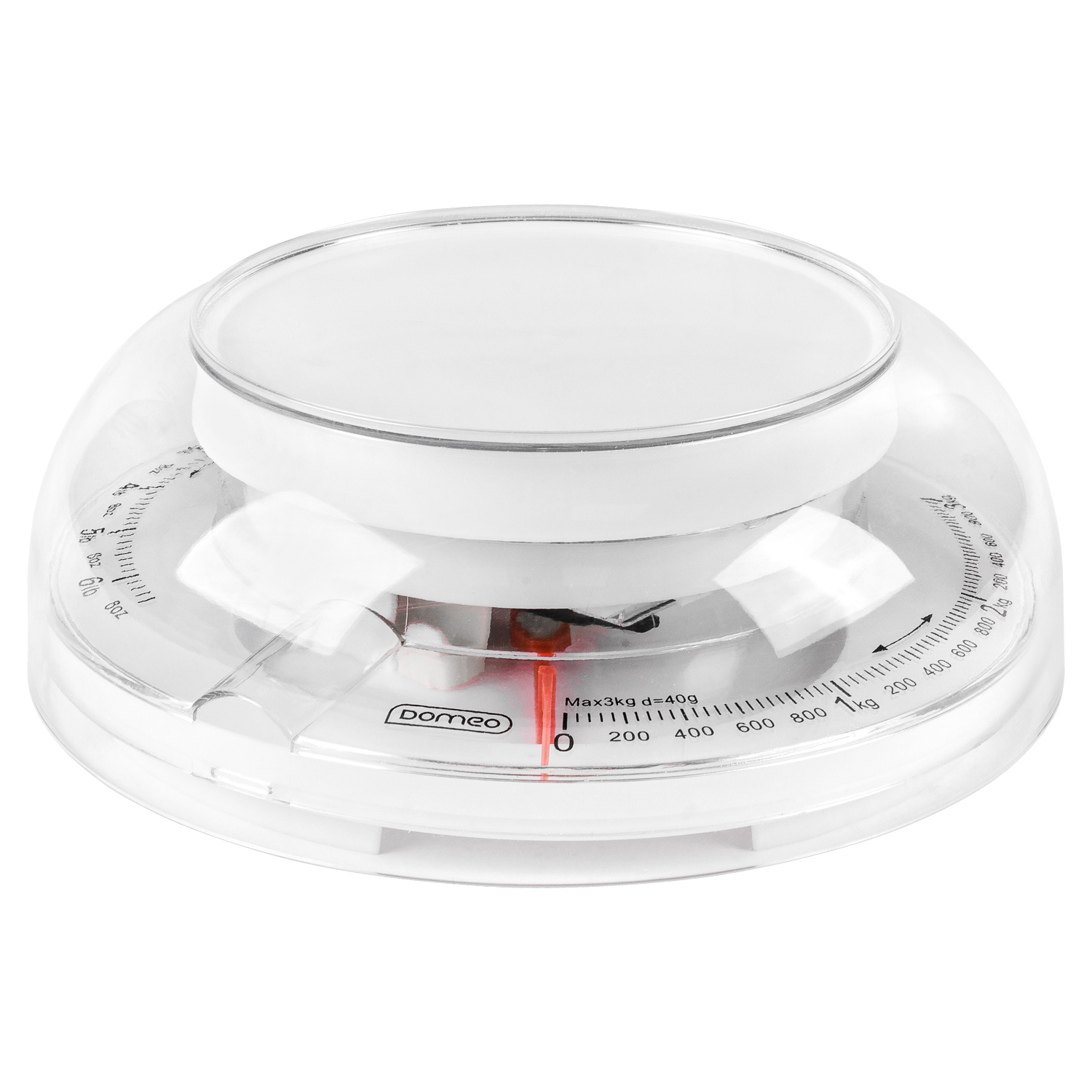 Весы кухонные с чашей DOMEO до 3 кг белого цвета