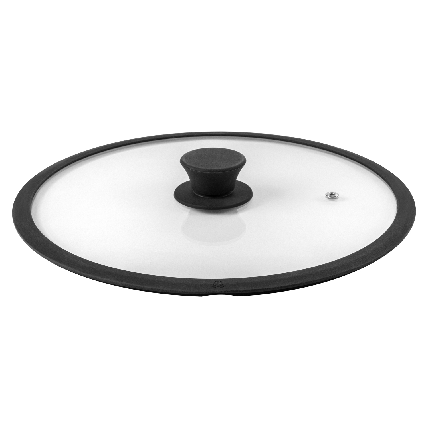 Крышка плоская DOMEO Coral 28 см с силиконовым ободом черного цвета