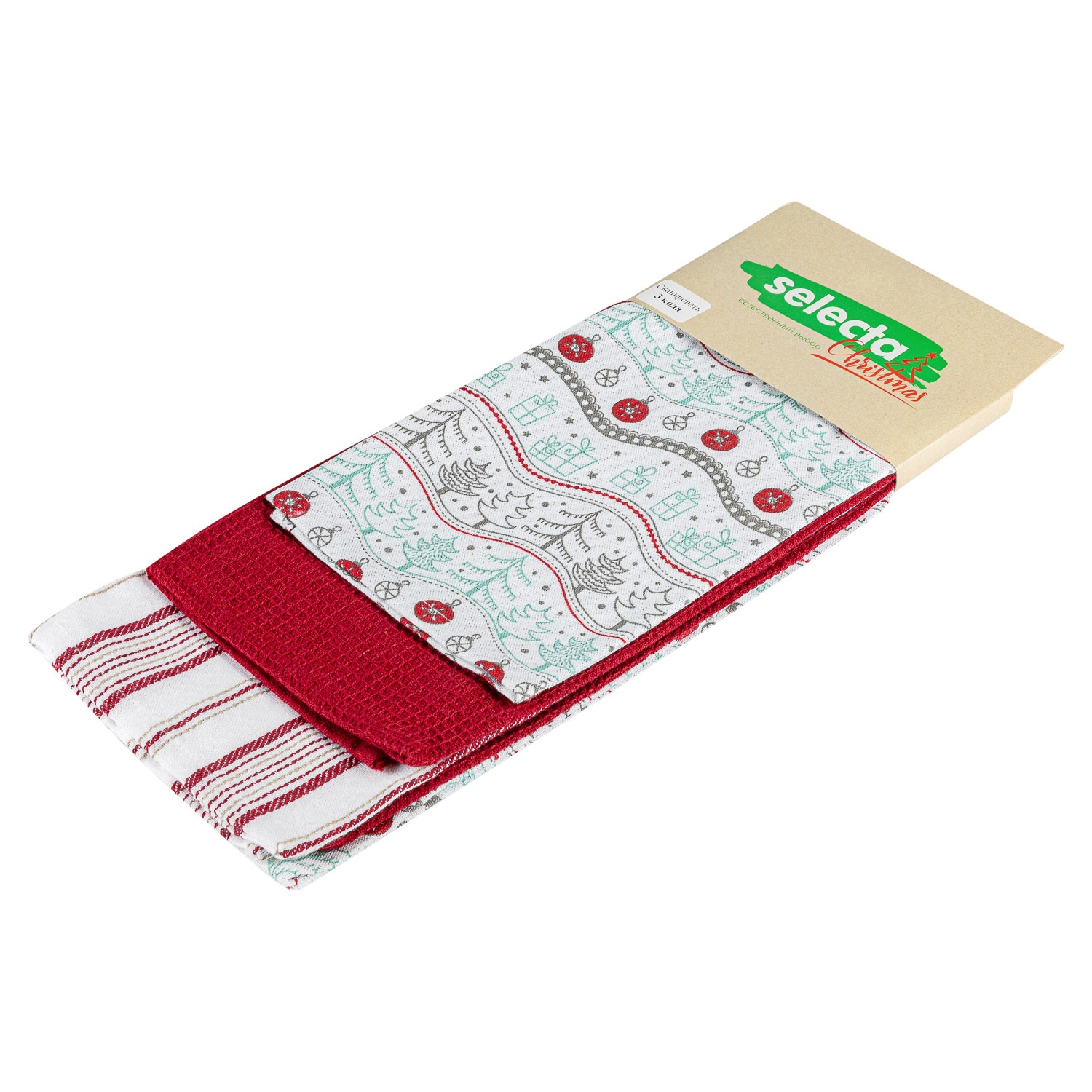 Набор кухонных полотенец Selecta Christmas 45x65 см 3 шт.