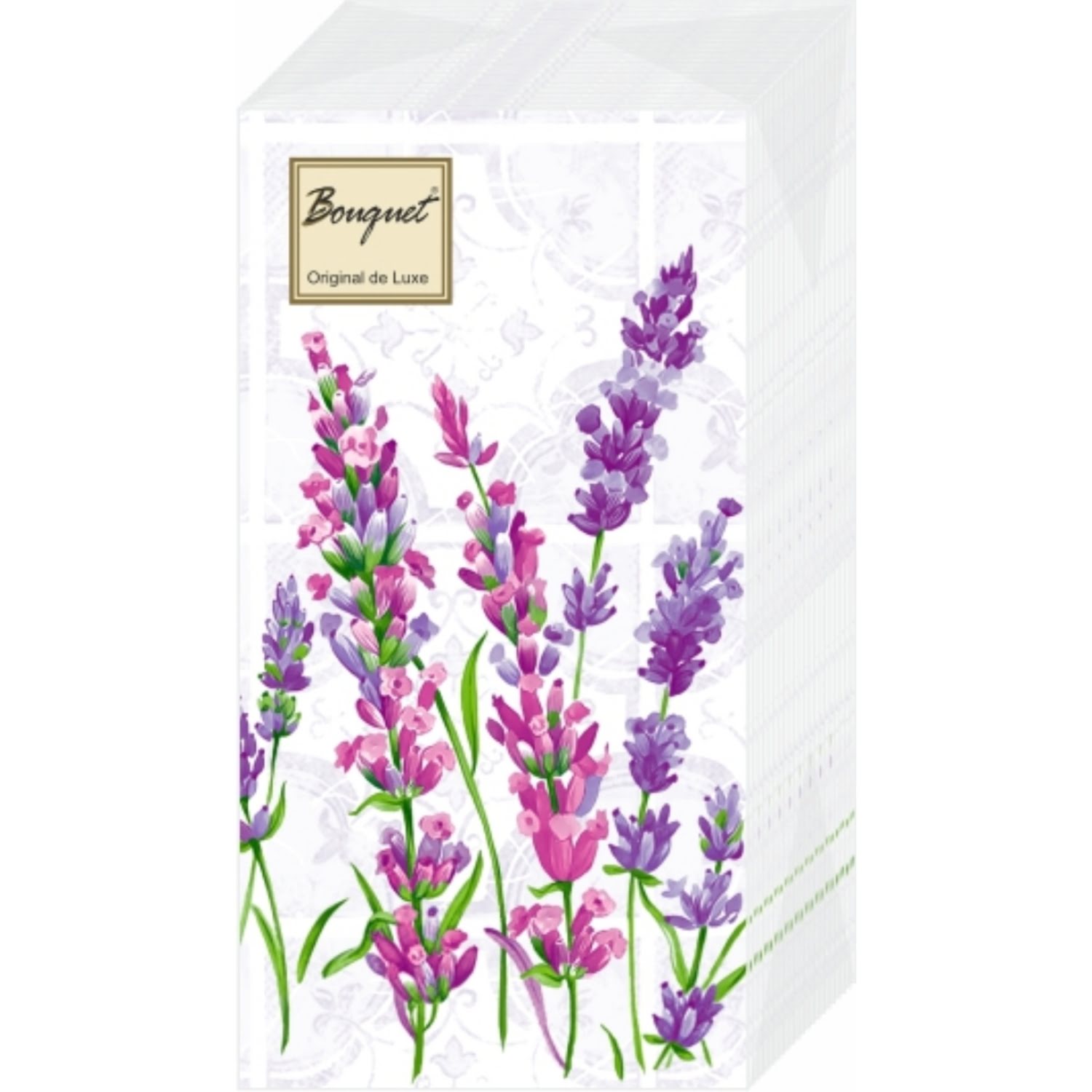 Салфетки бумажные Bouquet Original de Luxe «Скатерть с лавандой» 2-х слойные 20 шт.