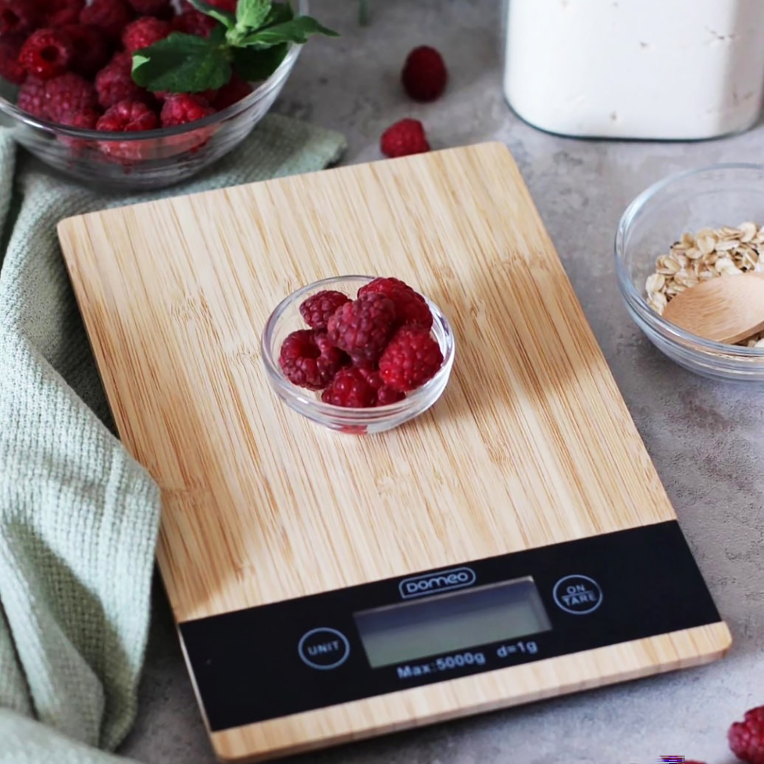 Весы кухонные DOMEO электронные до 5 кг 23х16 см