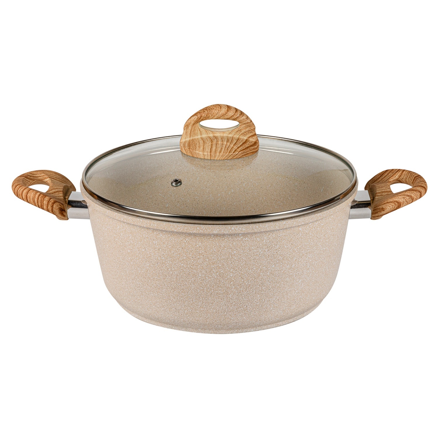 Кастрюля DOMEO Cream 4 л с покрытием мрамор