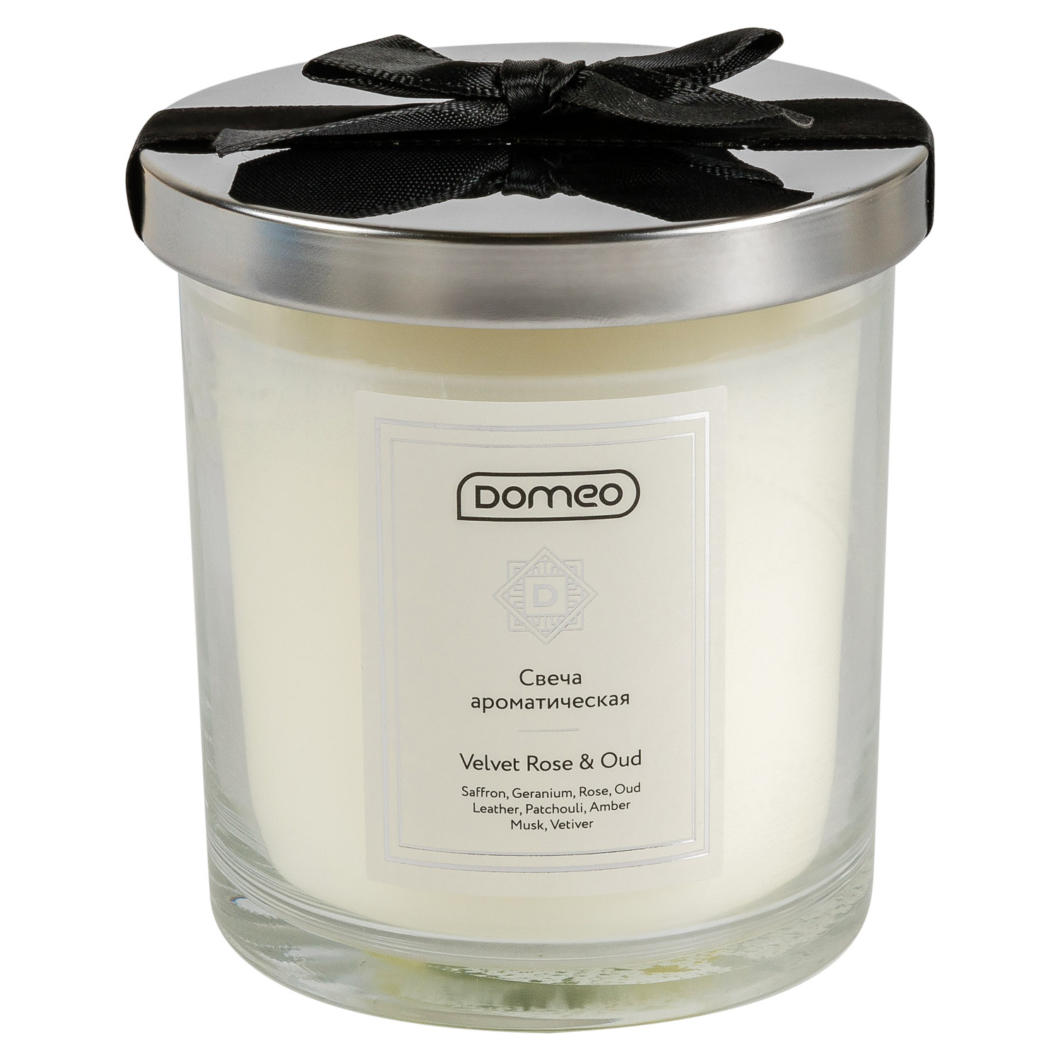 Свеча ароматизированная в банке DOMEO Velvet Rose & Oud 8x9 см