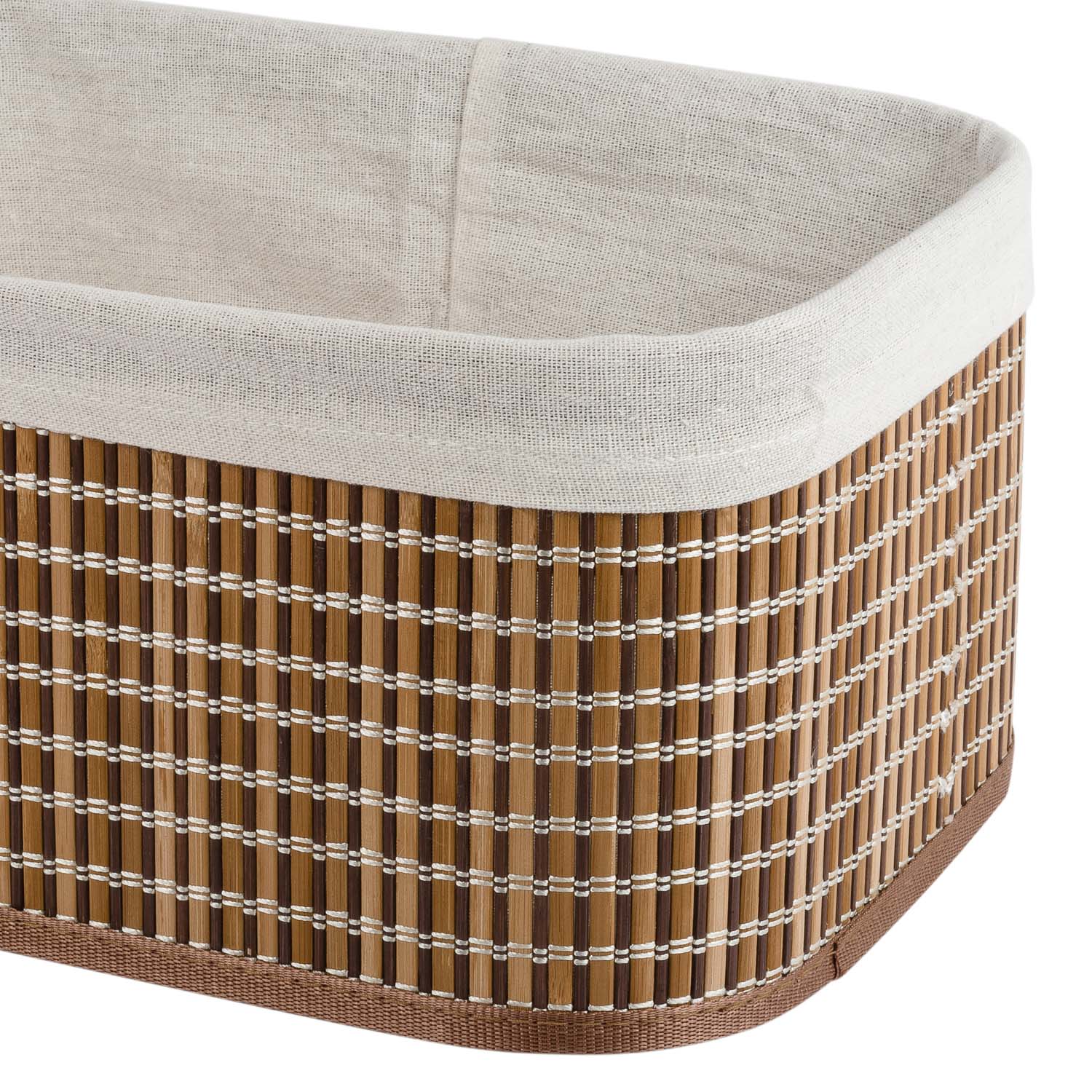 Корзина для хранения Selecta 36x24x16 см из бамбука коричневого цвета