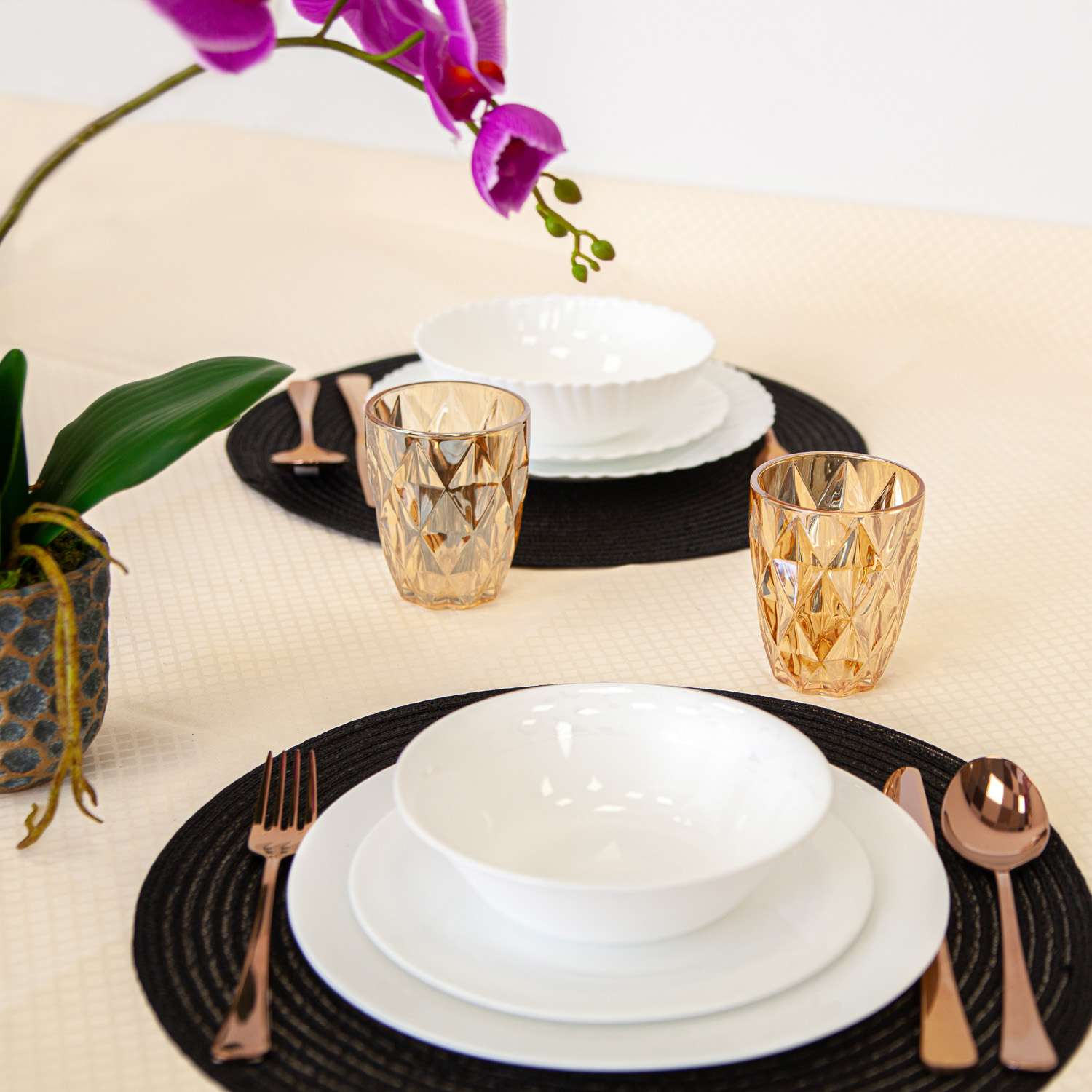 Набор стаканов DOMEO «Ромбо Золотой» 6 шт. 240 мл