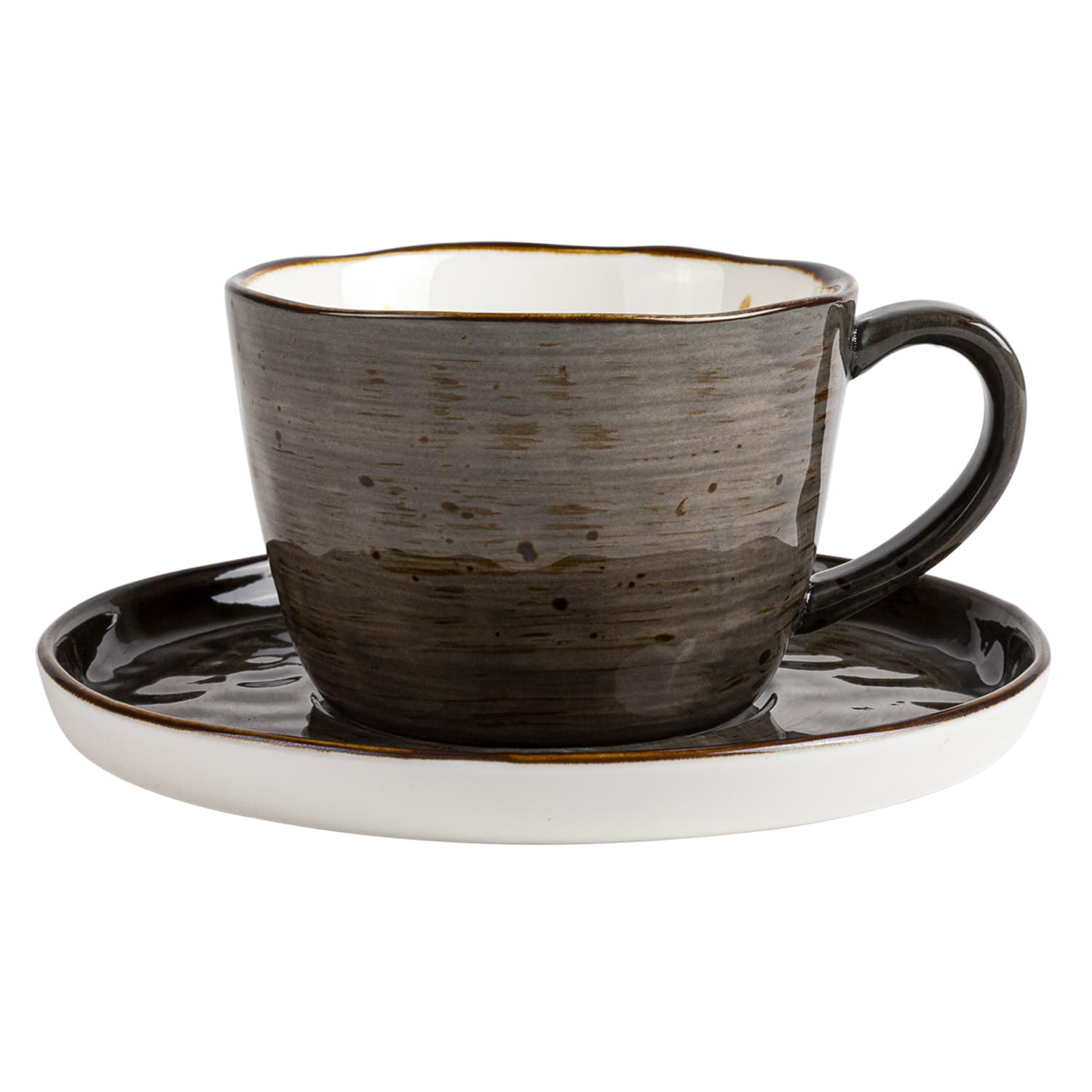 Чашка с блюдцем DOMEO Dark grey 180 мл серая