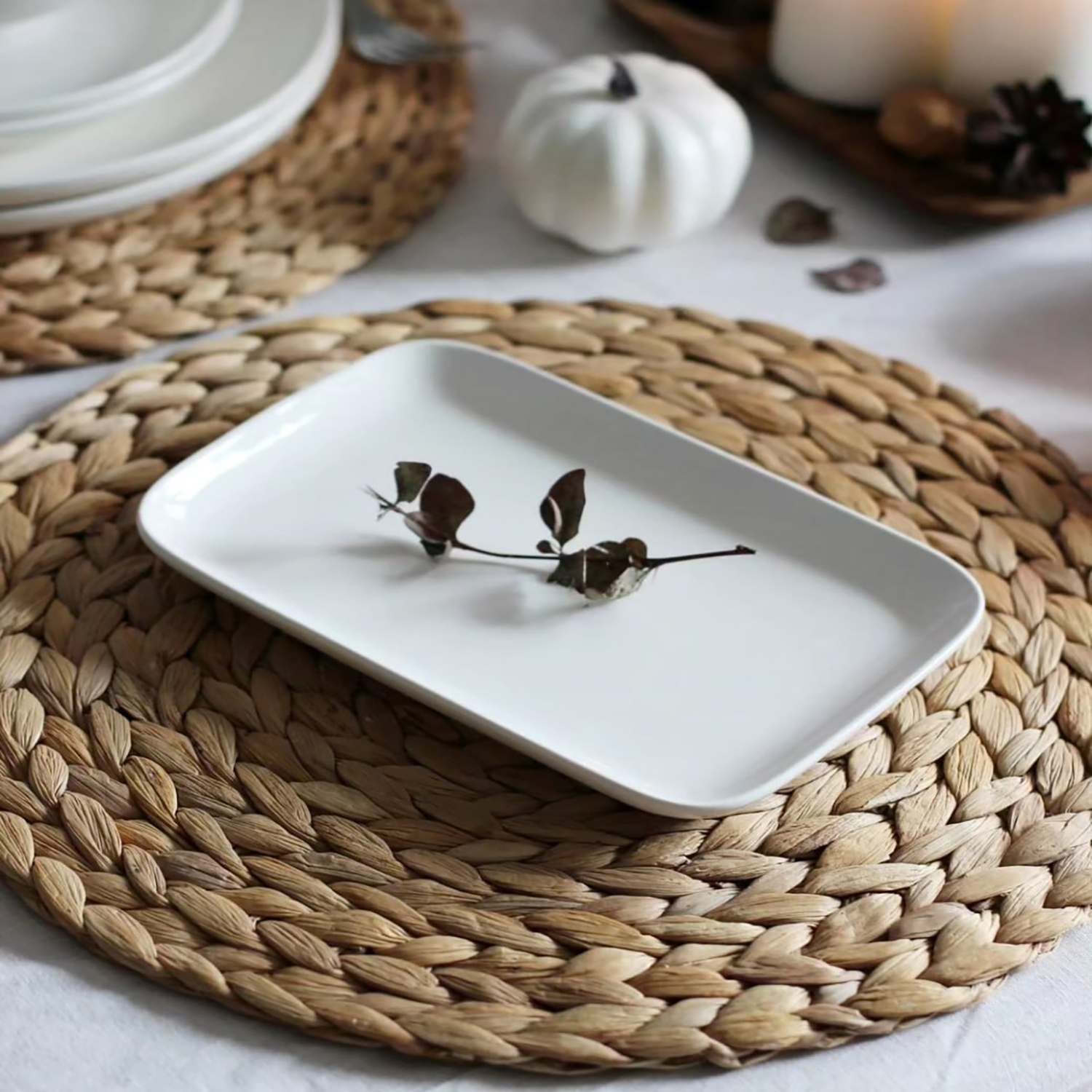 Блюдо для сервировки DOMEO «Белая классика» 21,5x14,5x5 см