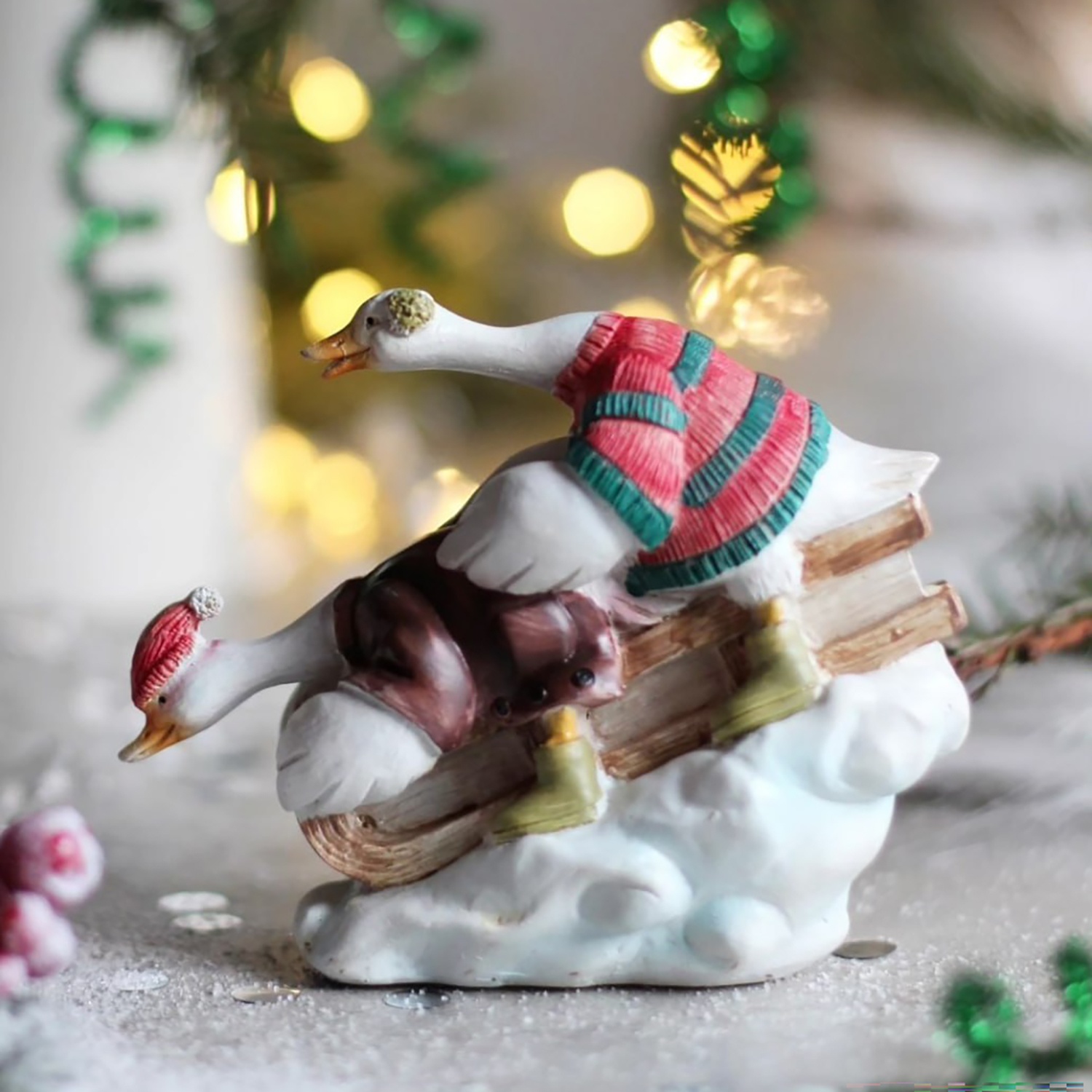 Статуэтка настольная Selecta Christmas «Гуси» 12,5x5x10 см