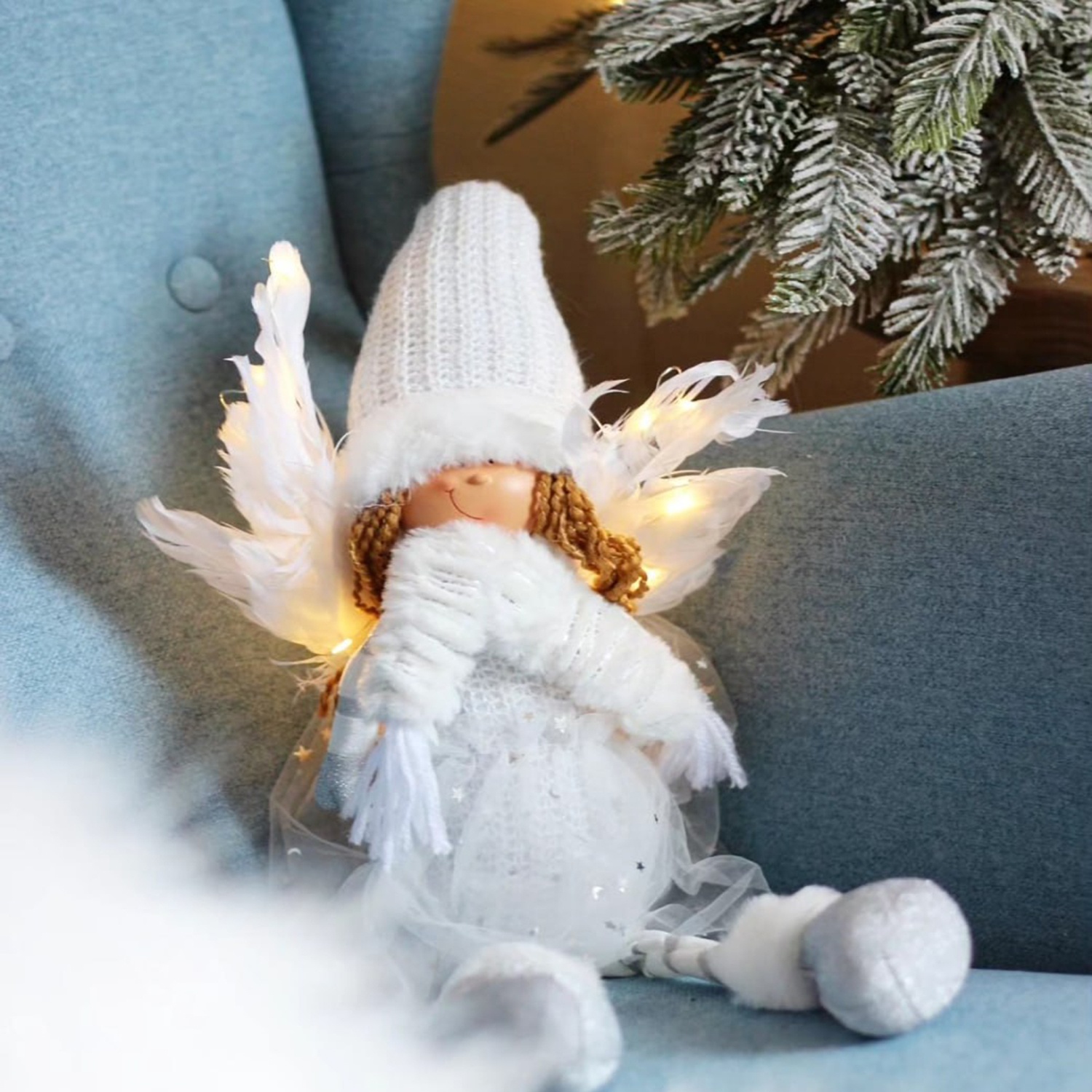 Фигурка Selecta Christmas «Ангел» 15x10x68 см c LED-подсветкой