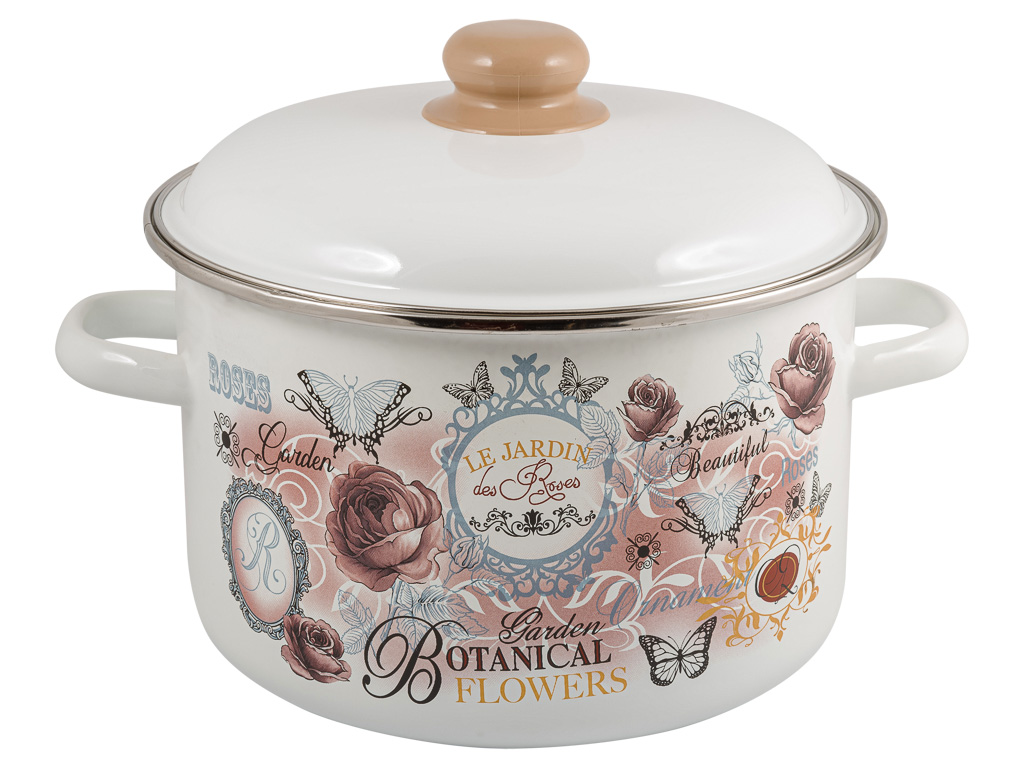 Кастрюля эмалированная Appetite Roses 3 л