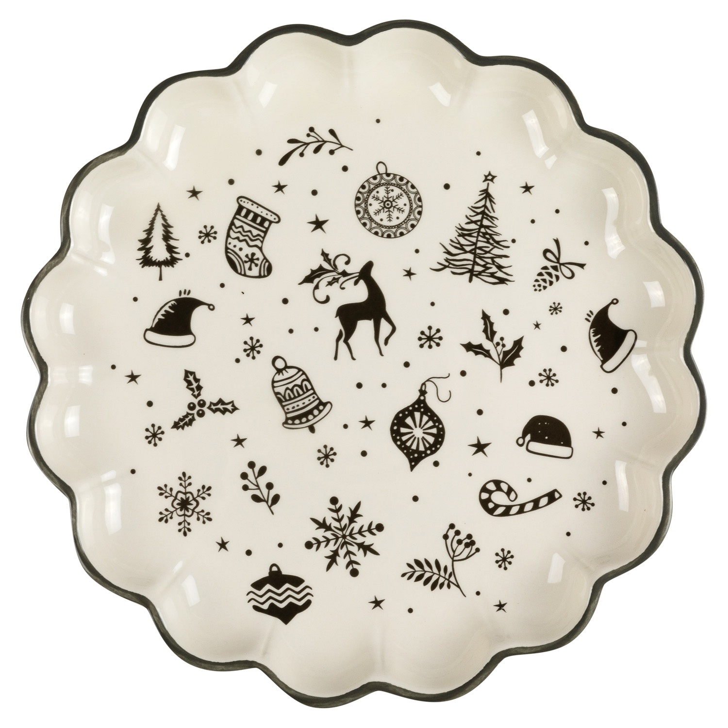 Блюдо фигурное для закусок Selecta Christmas «Новогодний калейдоскоп» 25,5 см