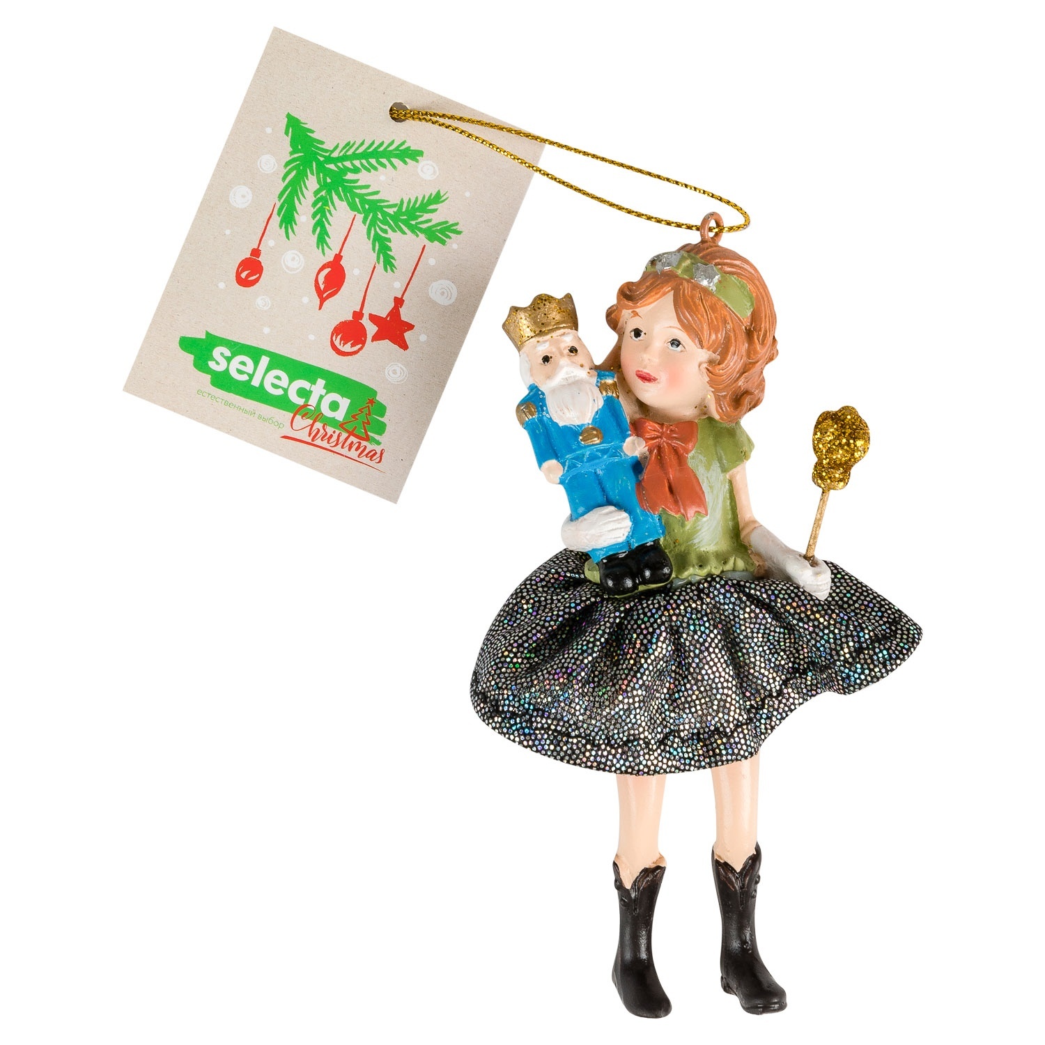 Украшение елочное Selecta Christmas «Девочка» 4,5x3,5x12 см в ассортименте