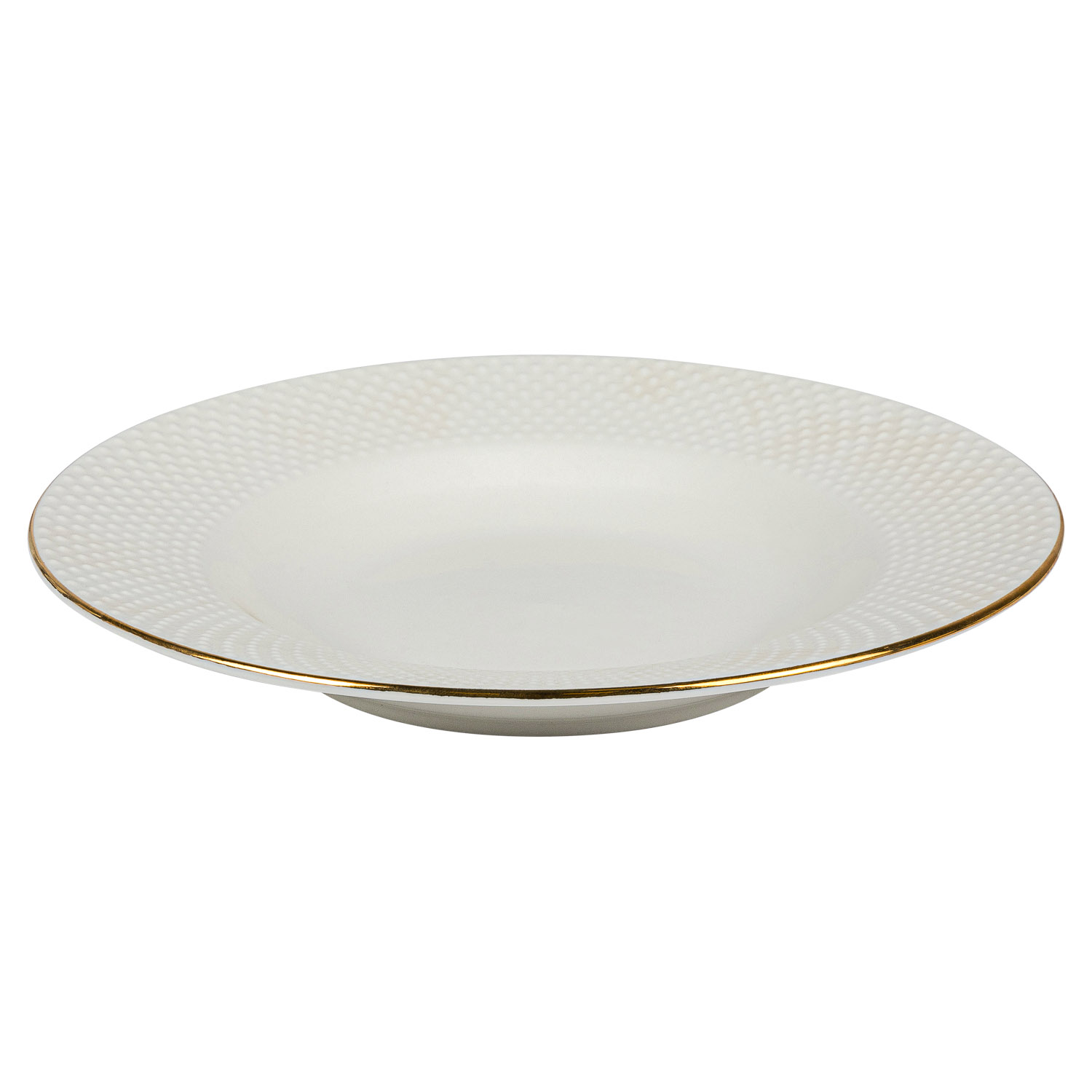 Тарелка глубокая DOMEO «Романс с золотой линией» 22 см из фарфора