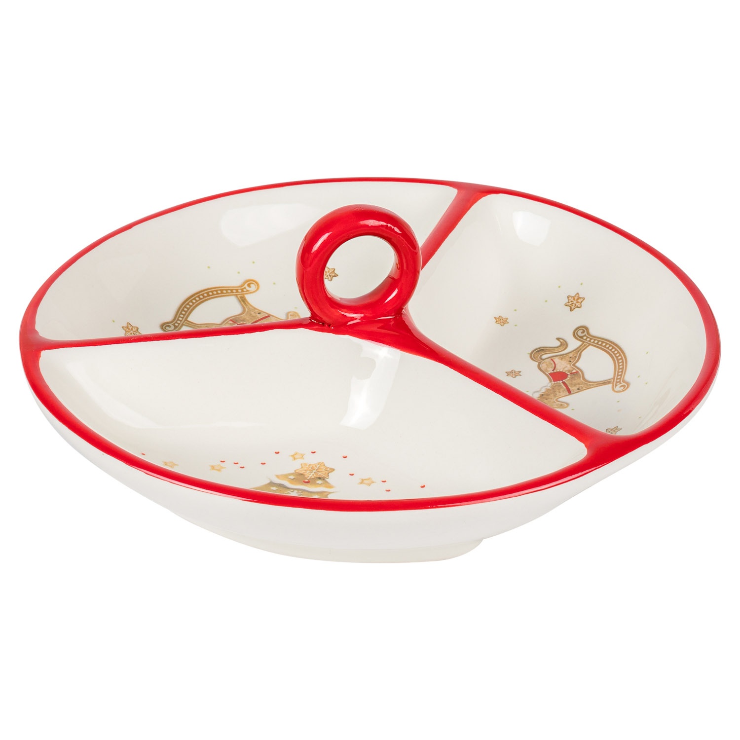 Блюдо-менажница Selecta Christmas 22x22x7,7 см