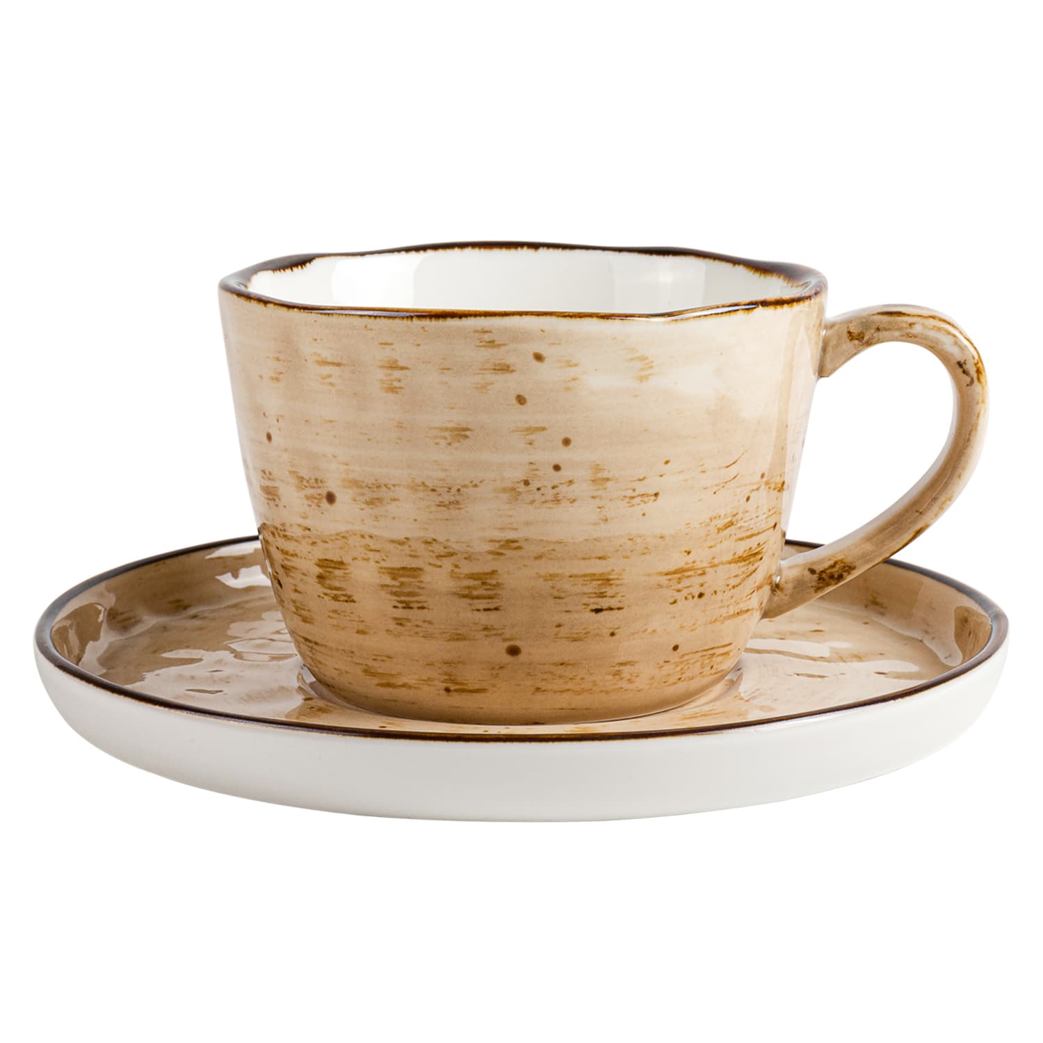 Чашка с блюдцем DOMEO Sandy 180 мл бежевого цвета