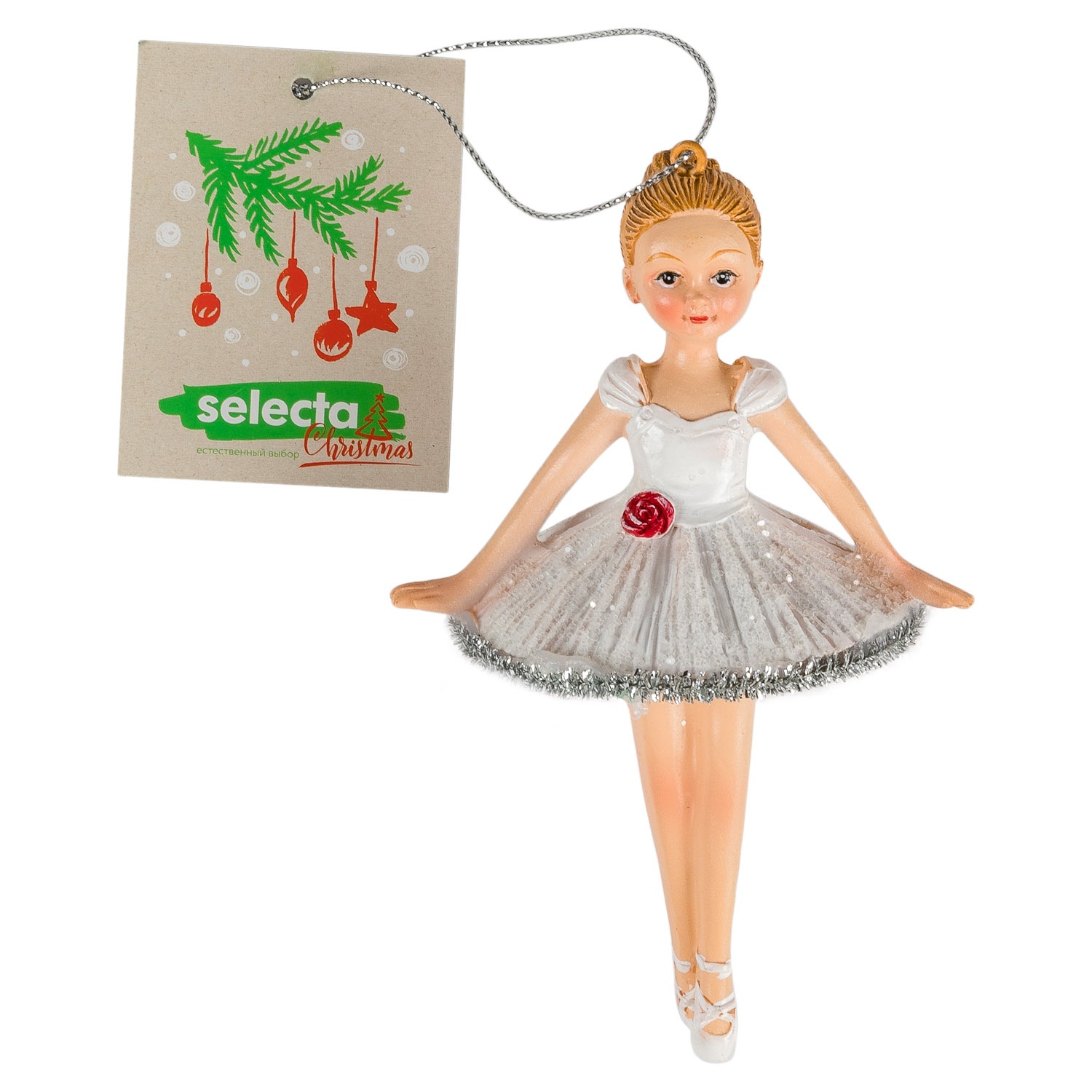 Украшение елочное Selecta Christmas «Балерина» 9x6x13 см в ассортименте