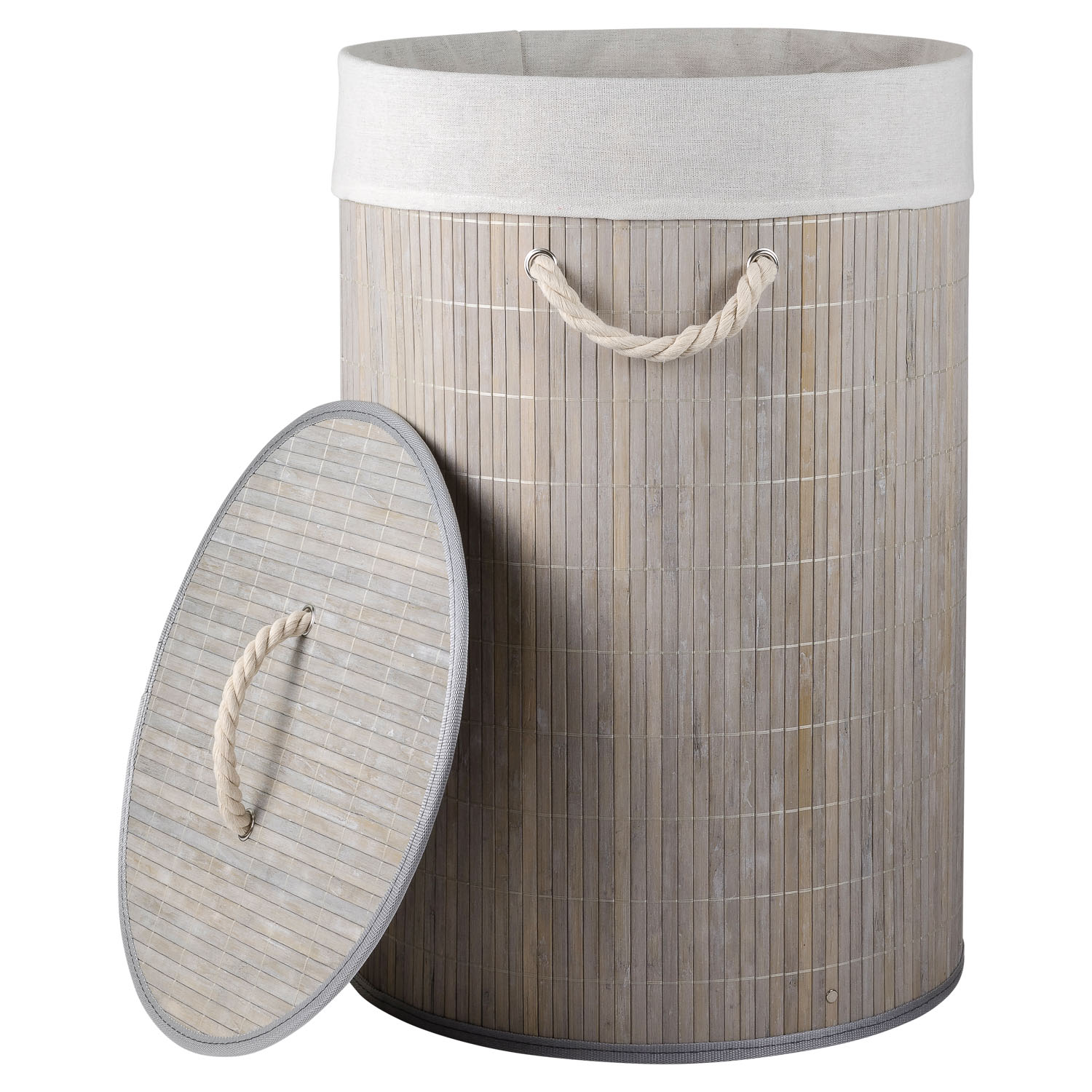 Корзина для белья Selecta 40x40x60 см из бамбука серого цвета