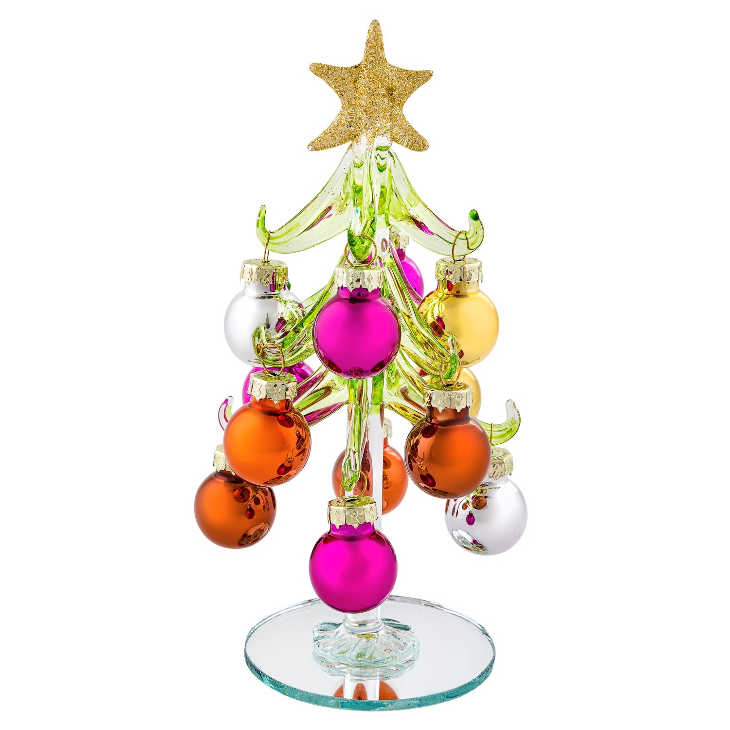 Елочка стеклянная с шарами Selecta Christmas 15,4 см