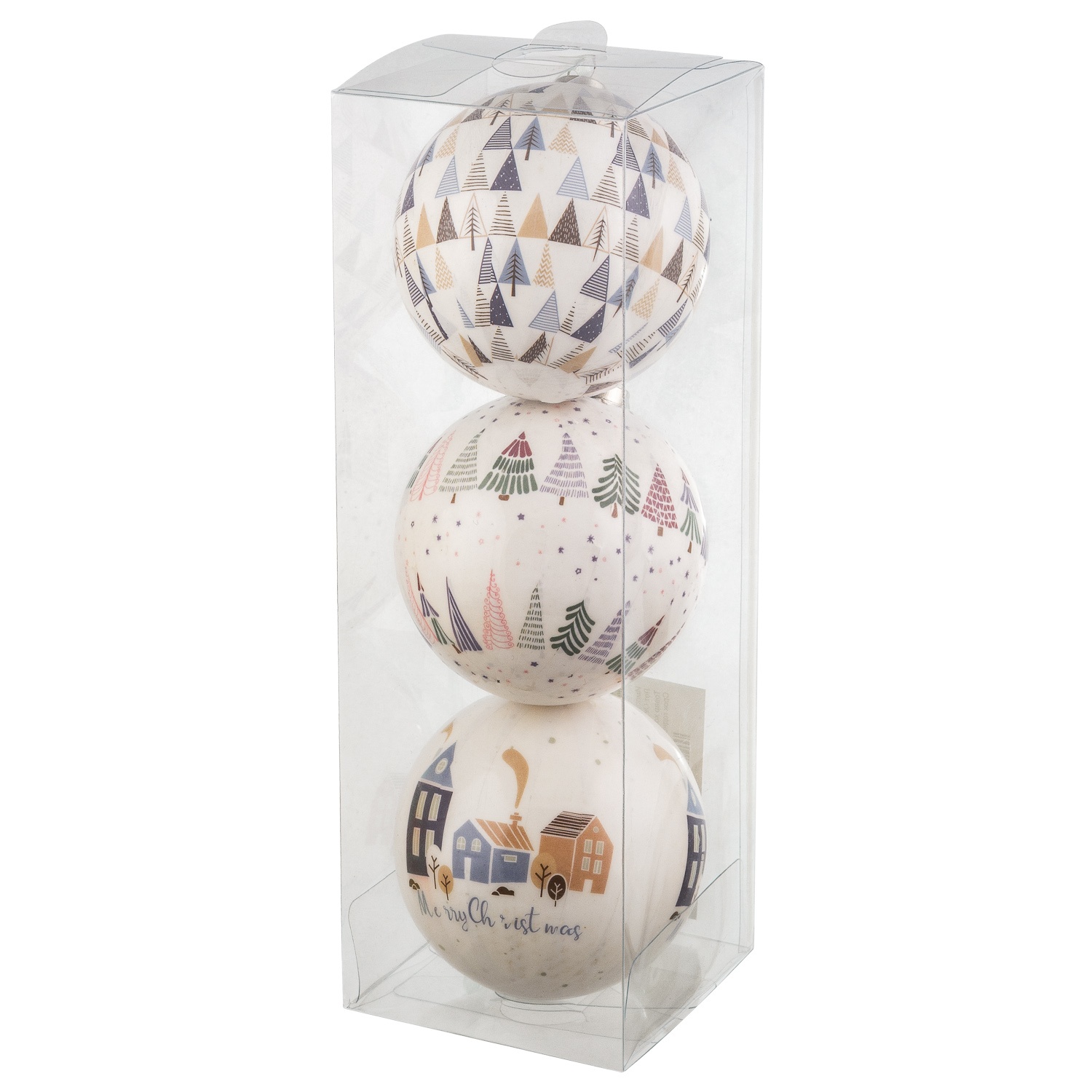 Набор ёлочных шаров Selecta Christmas 7,5 см 3 шт.