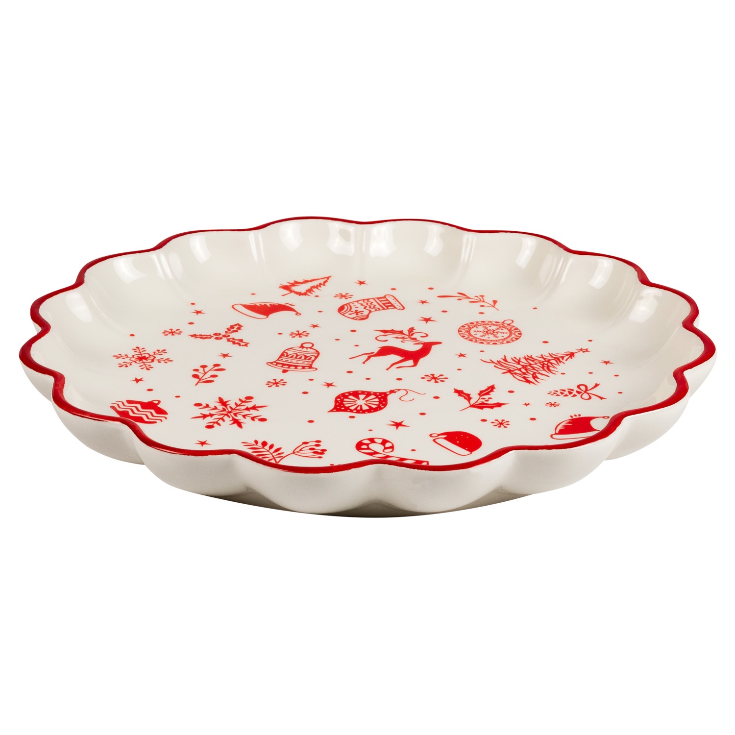 Блюдо фигурное для закусок Selecta Christmas «Новогодний калейдоскоп» 25,5 см