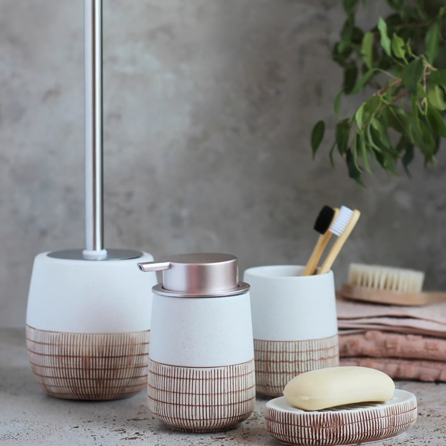 Мыльница Selecta белого-бежевого цвета