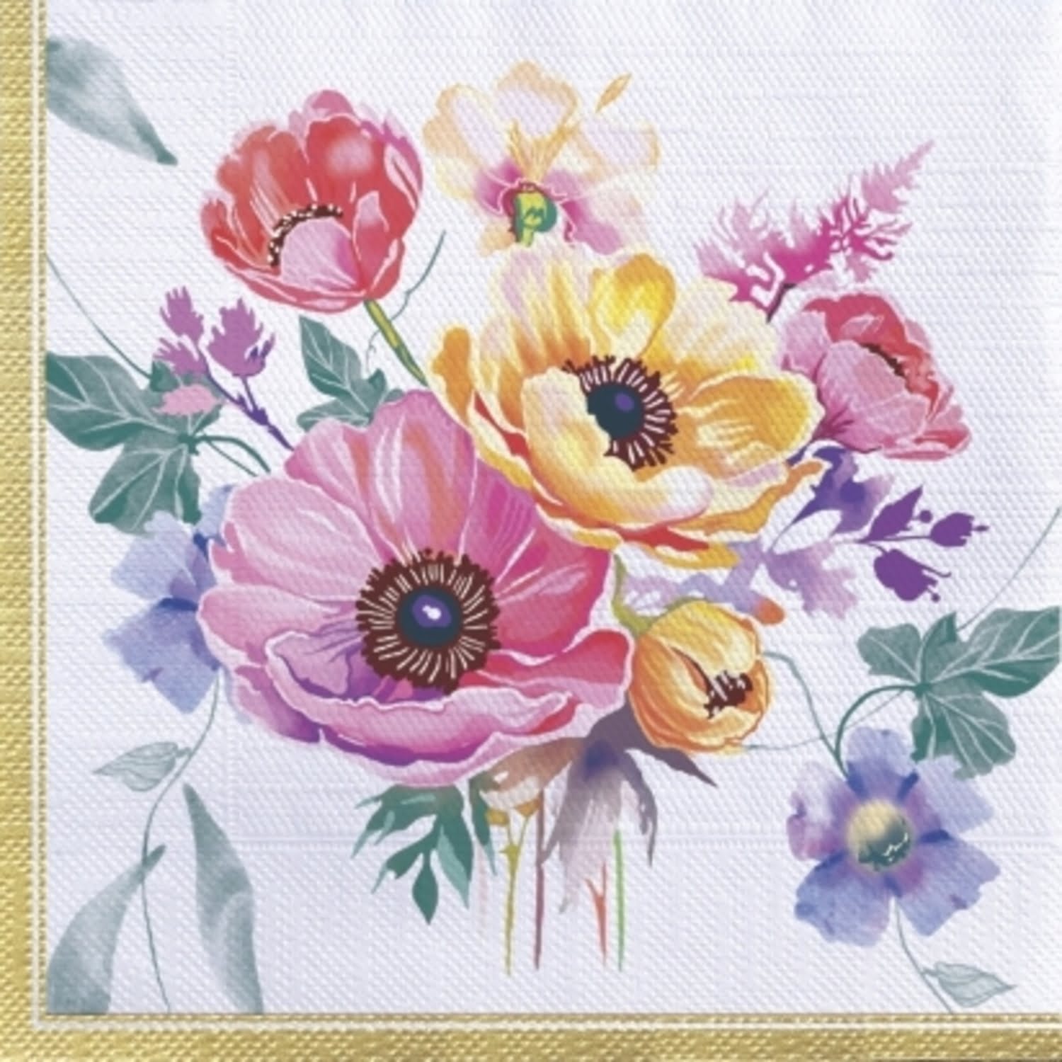 Бумажные салфетки Art Bouquet «Акварельные анемоны» 20 шт.