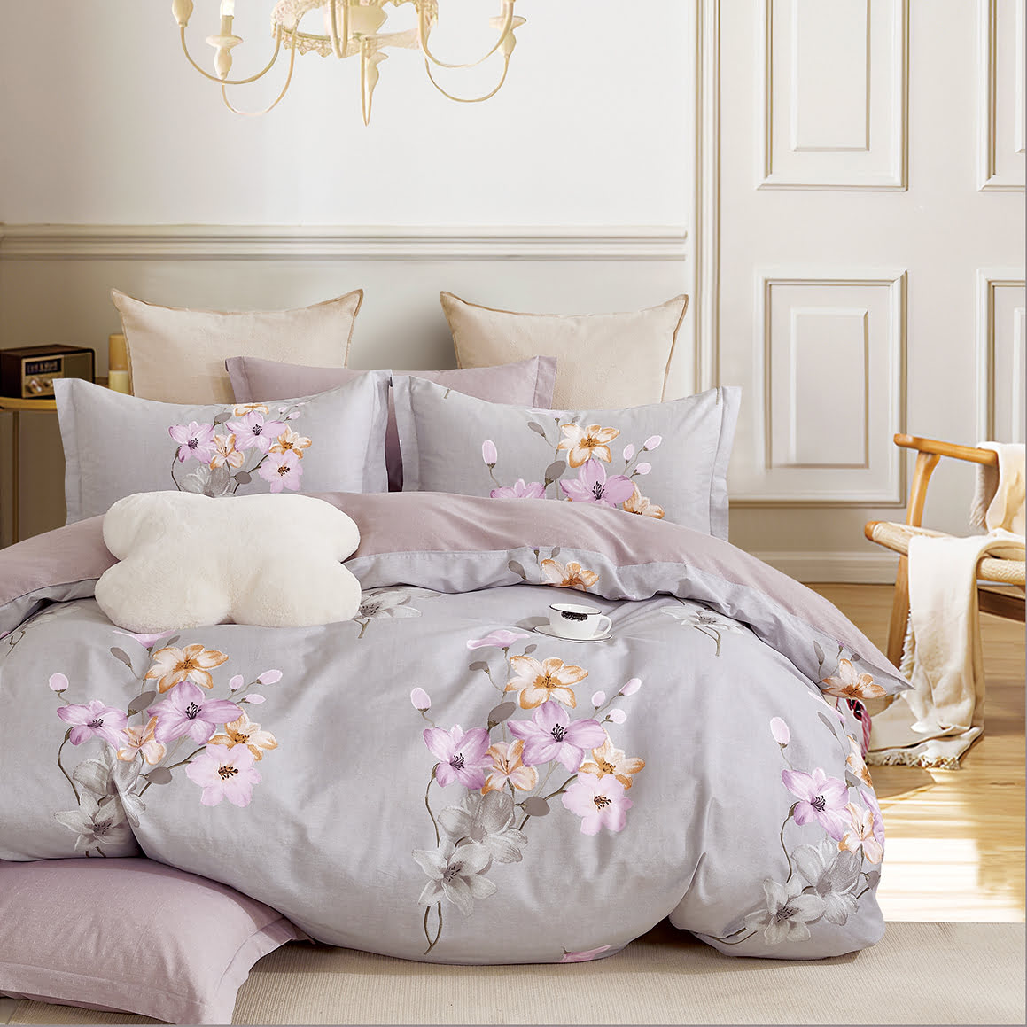 Комплект постельного белья Cleo Satin de Luxe двуспальный набивной