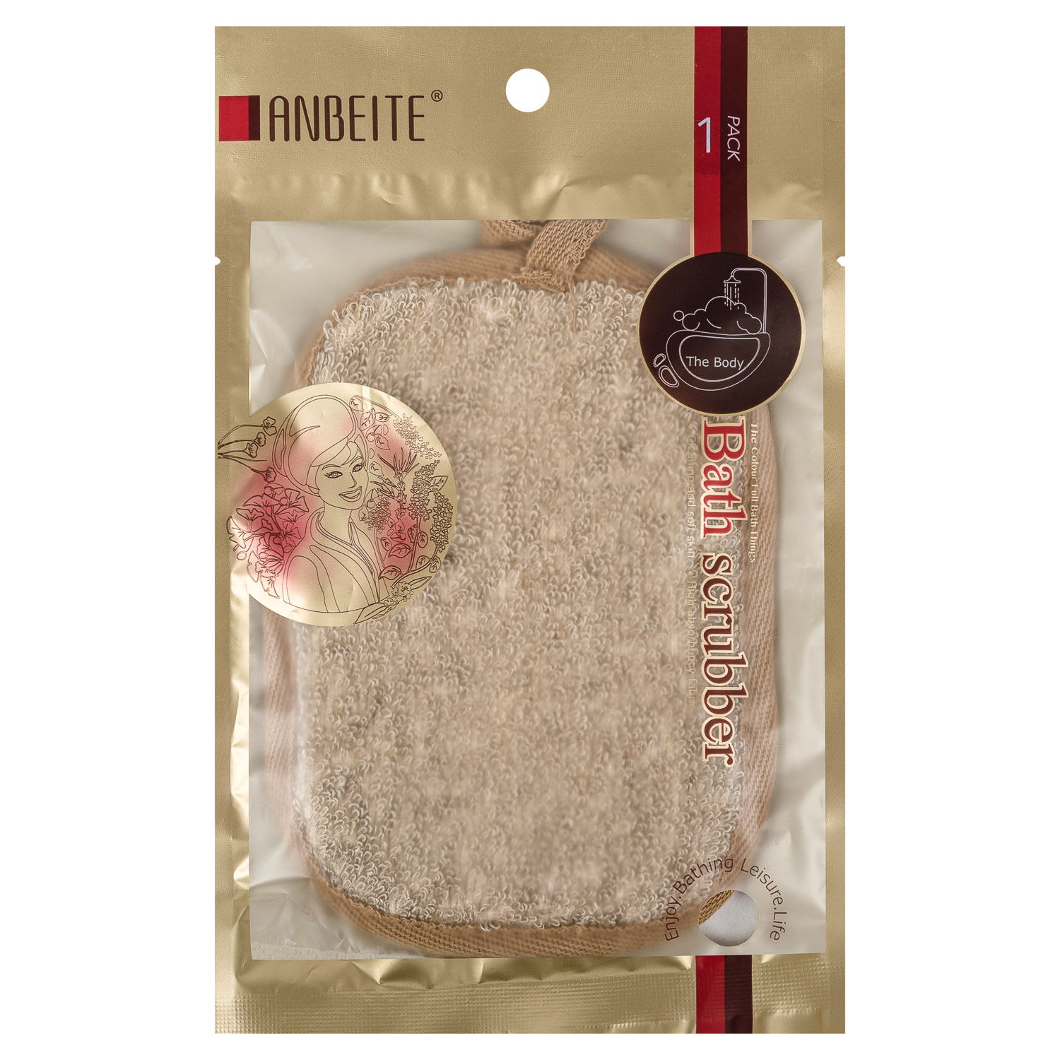 Мочалка из пеньки Anbeite 12x17 см