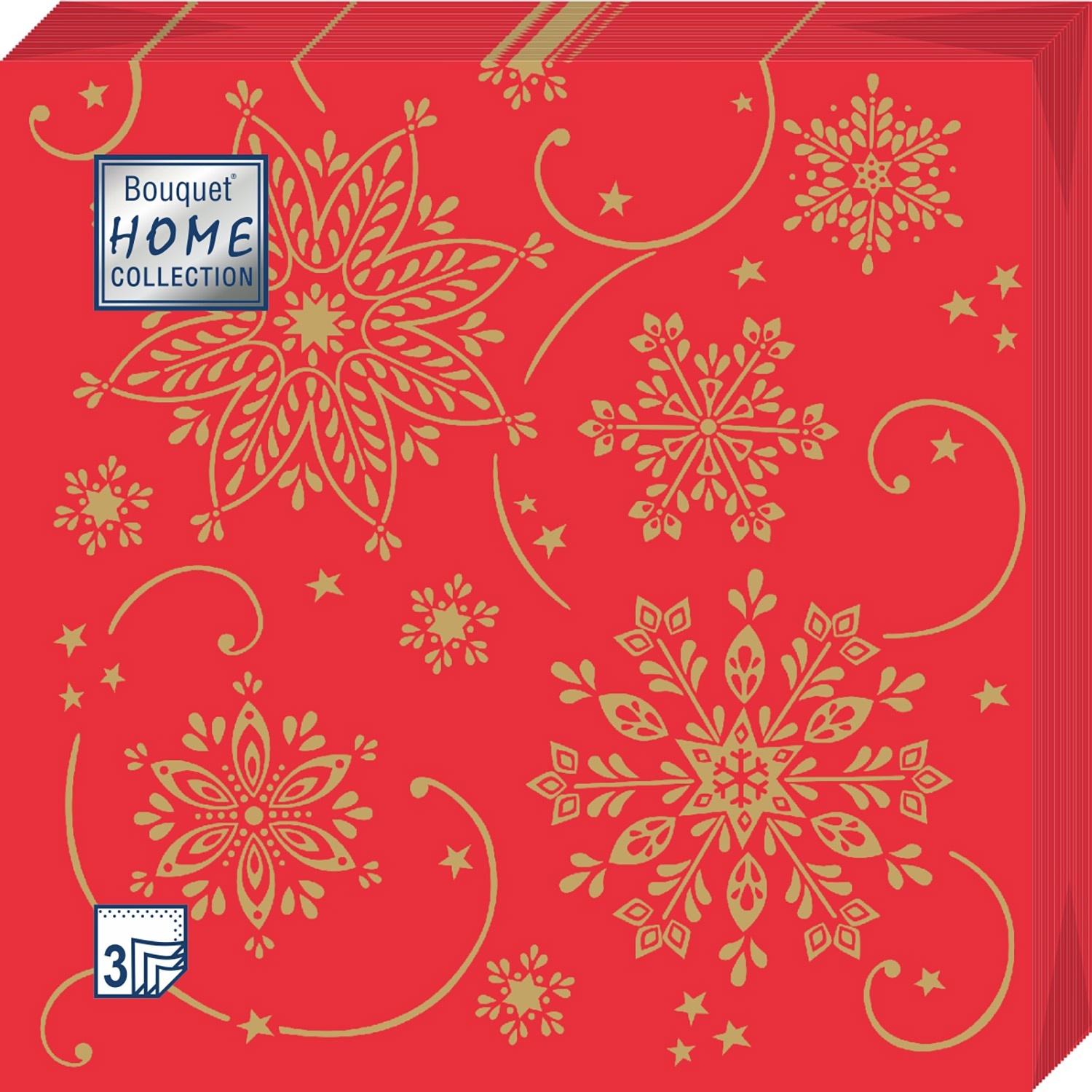 Салфетки Bouquet Home Collection Classic «Волшебные снежинки на красном» 20 шт.