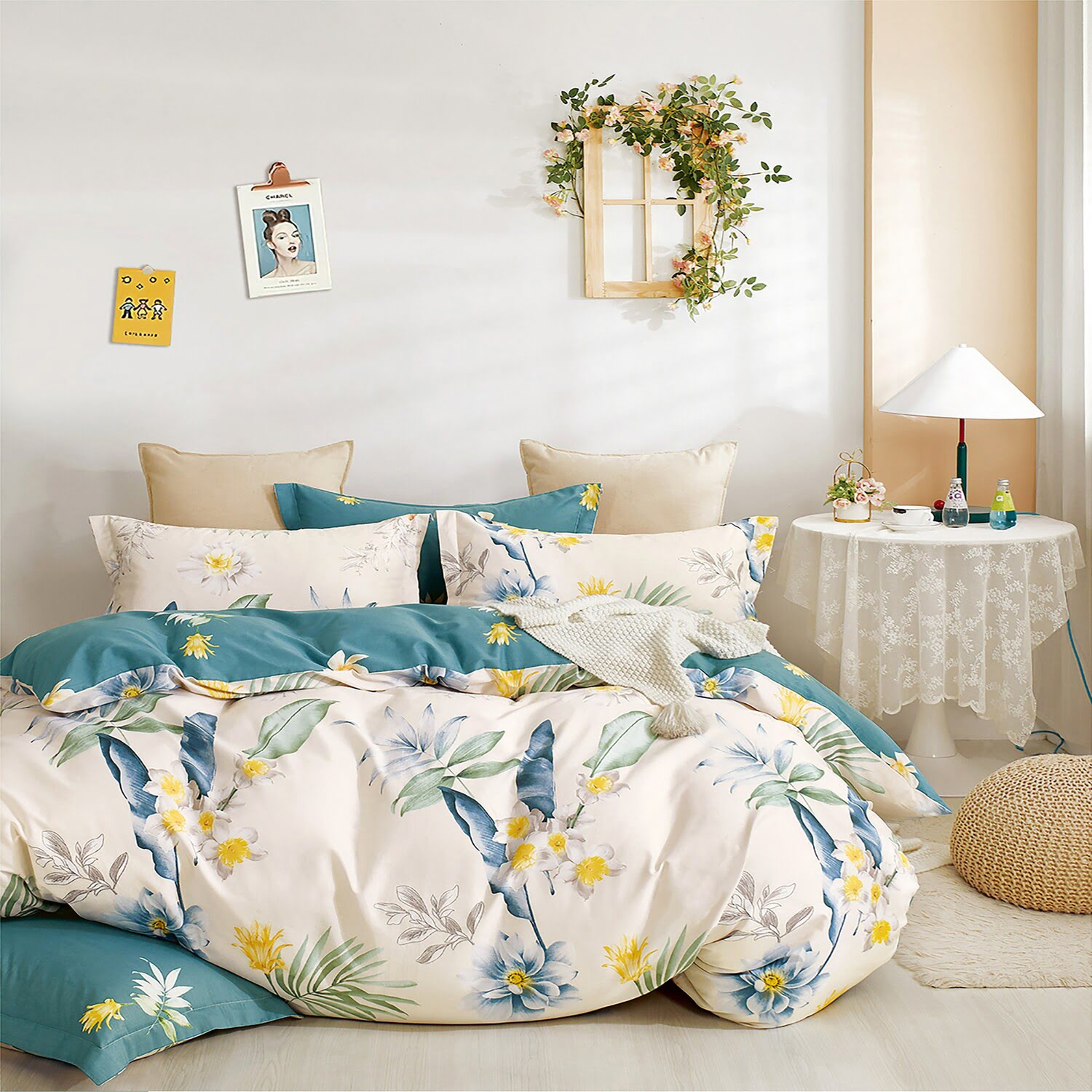 Комплект постельного белья Cleo Satin de Luxe евро набивной